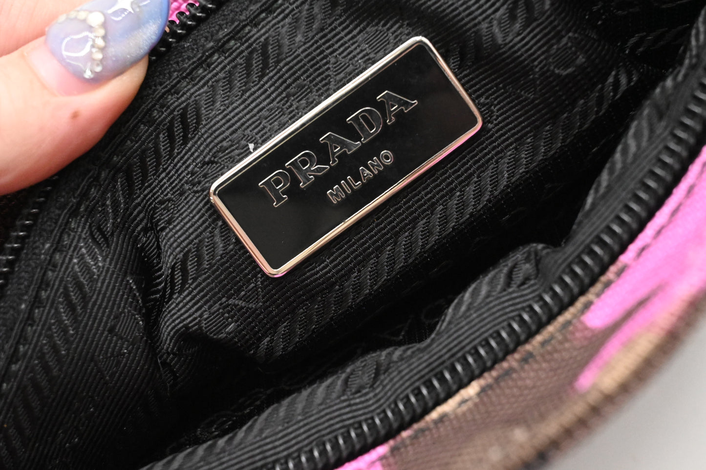 Prada Crossbody in Pink Camouflage Canvas