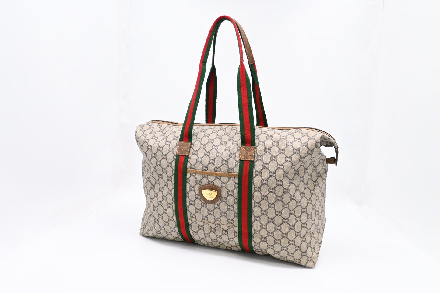 Gucci Plus Shoulder Travel Bag in GG Coated Canvas