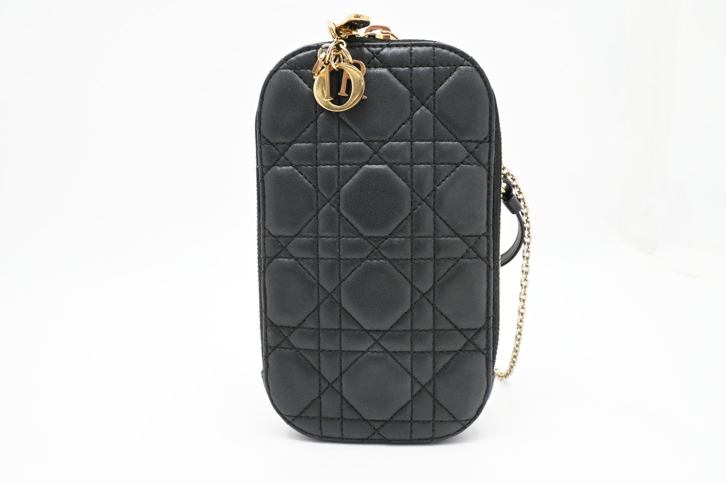 Dior Call'in Dior Phone Case in Navy Blue Cannage Leather