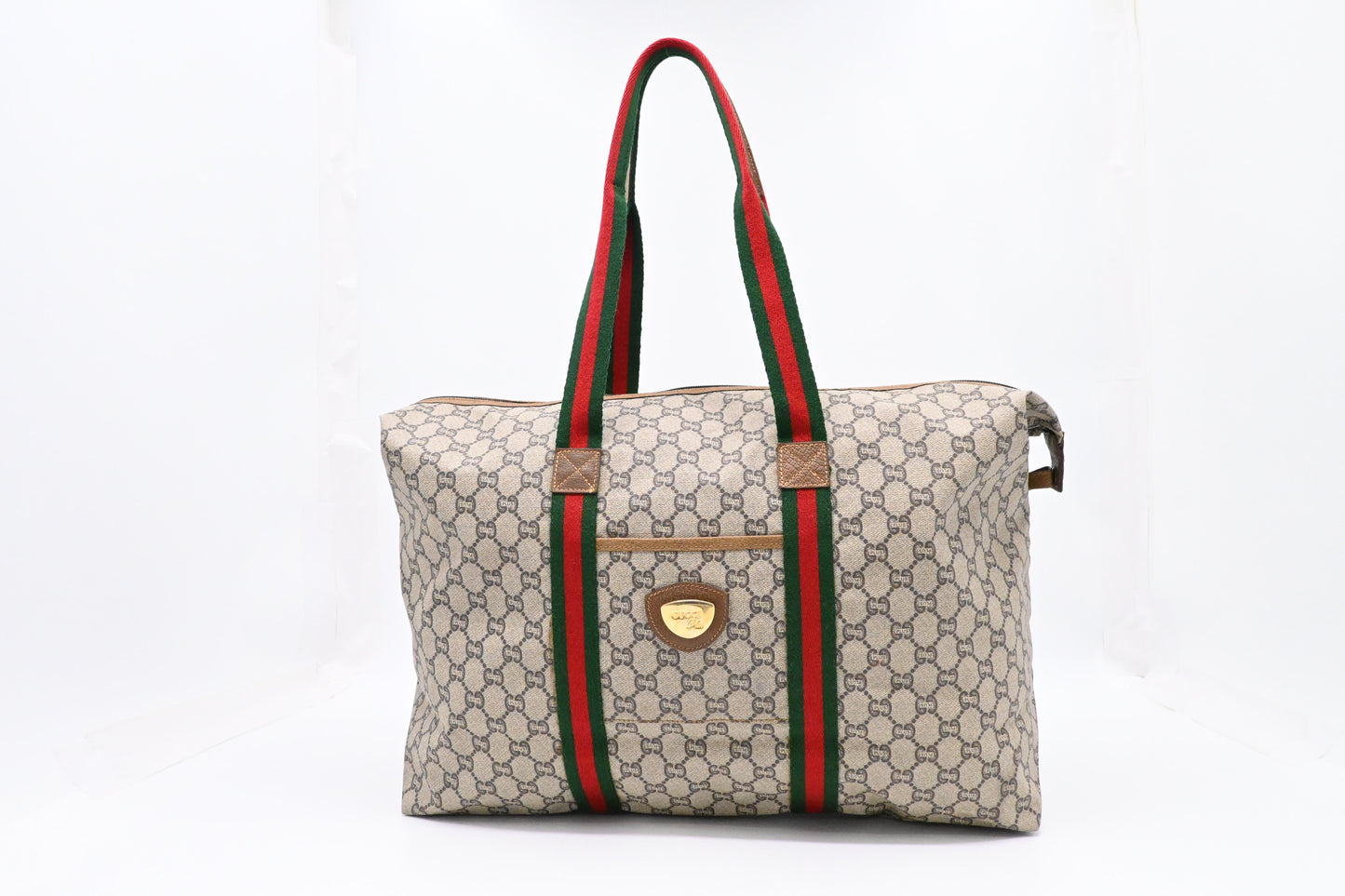 Gucci Plus Shoulder Travel Bag in GG Coated Canvas