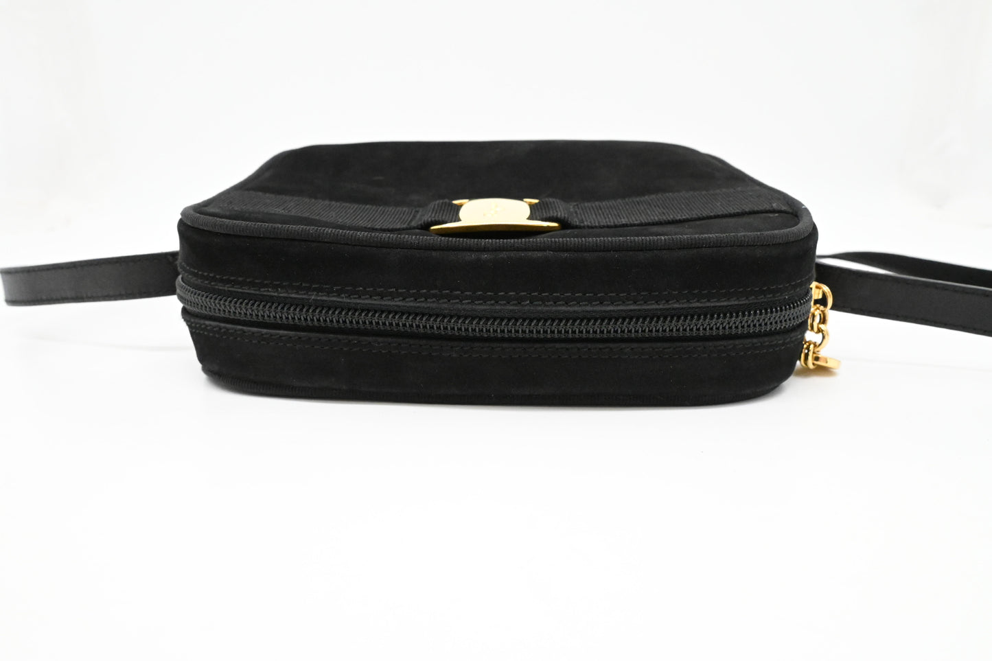 Ferragamo Crossbody Bag in Black Suede Leather