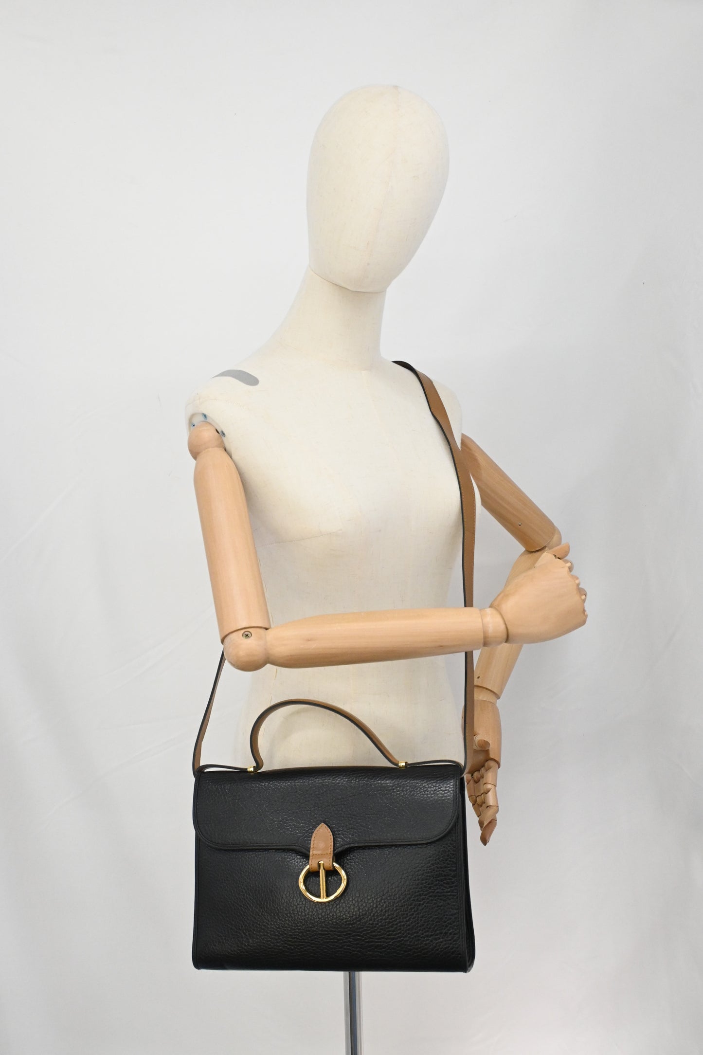 Dior 2way Bag in Black Leather