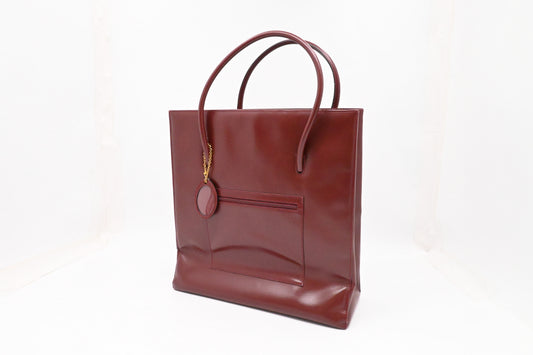 Cartier Tote Bag in Burgundy Leather