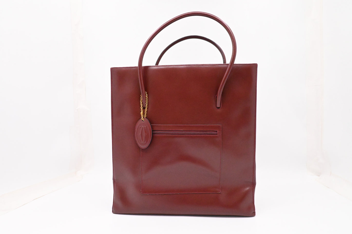 Cartier Tote Bag in Burgundy Leather