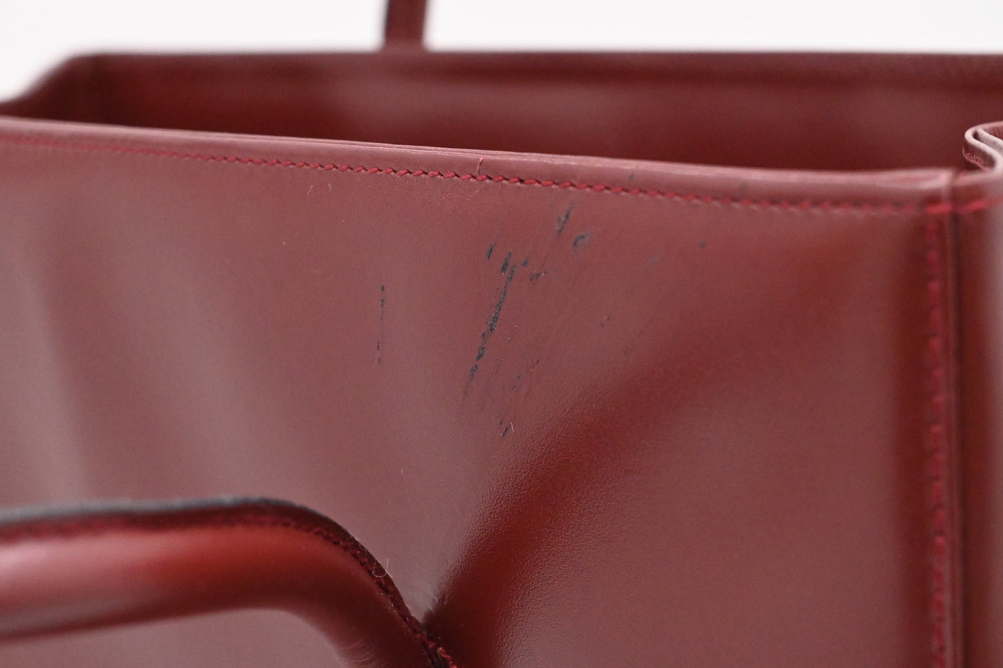 Cartier Tote Bag in Burgundy Leather