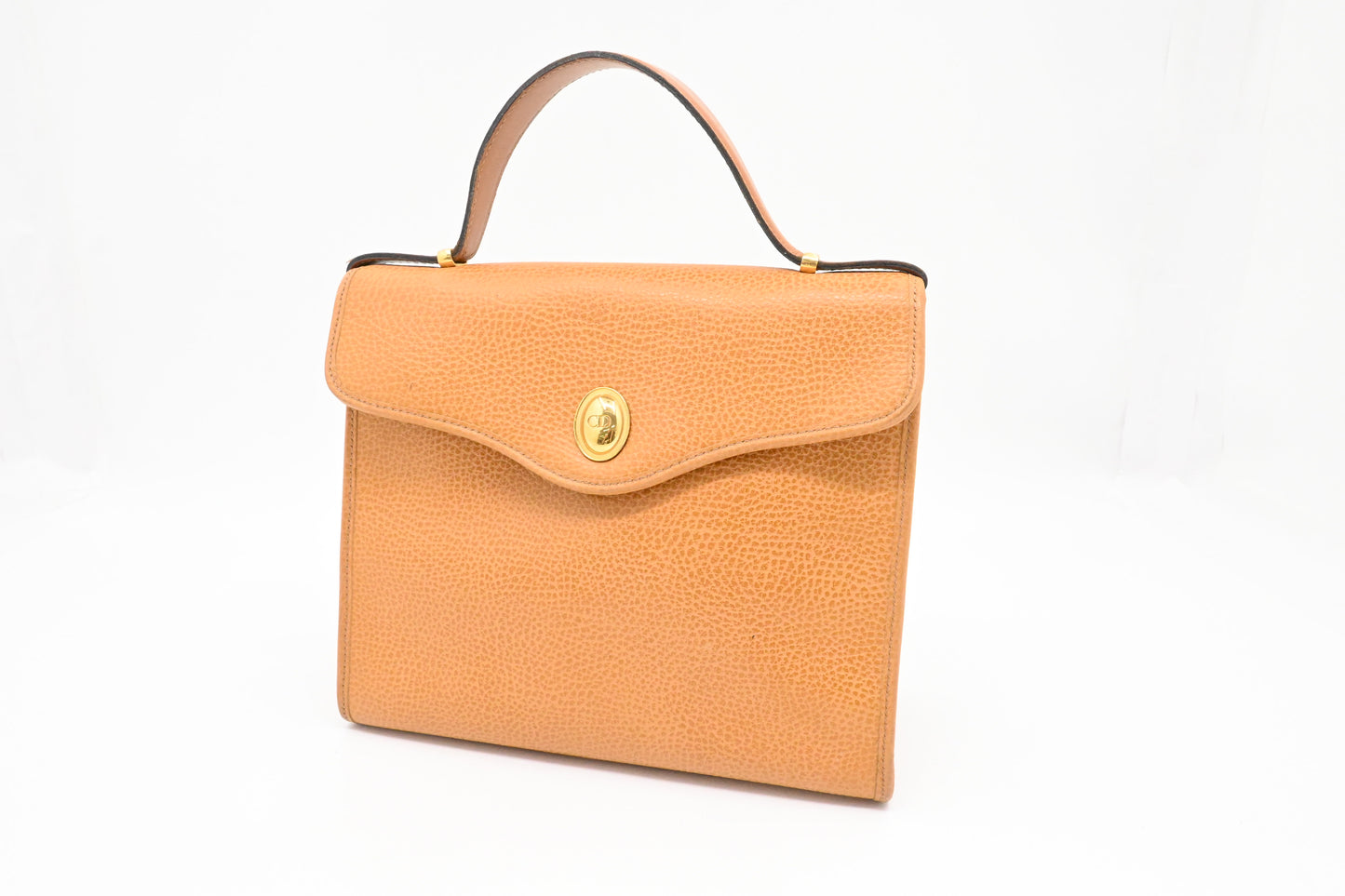 Dior Top Handle Bag in Brown Leather