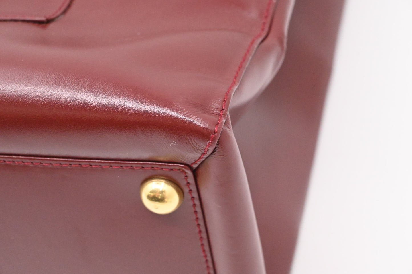 Cartier Tote Bag in Burgundy Leather