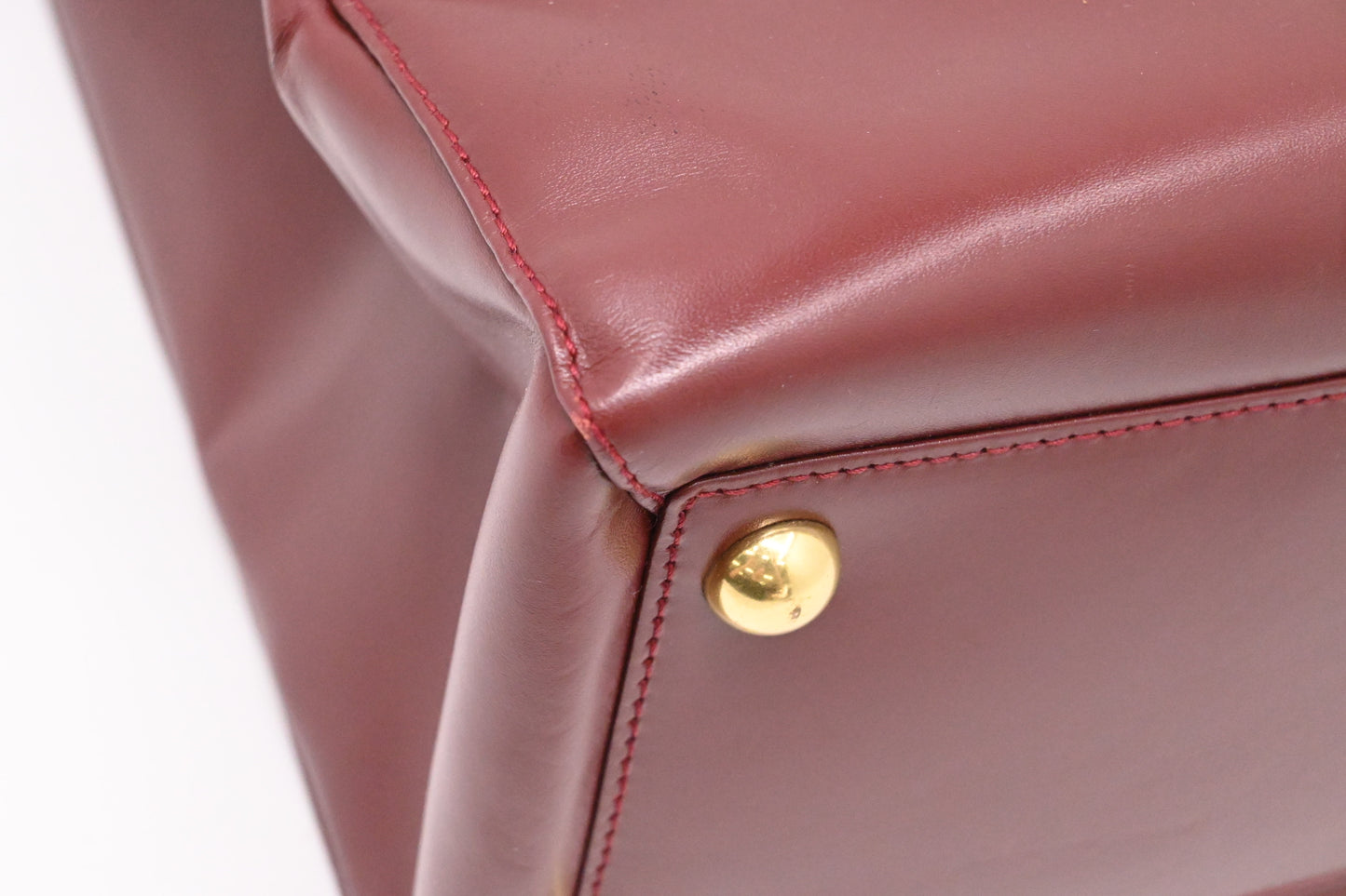 Cartier Tote Bag in Burgundy Leather