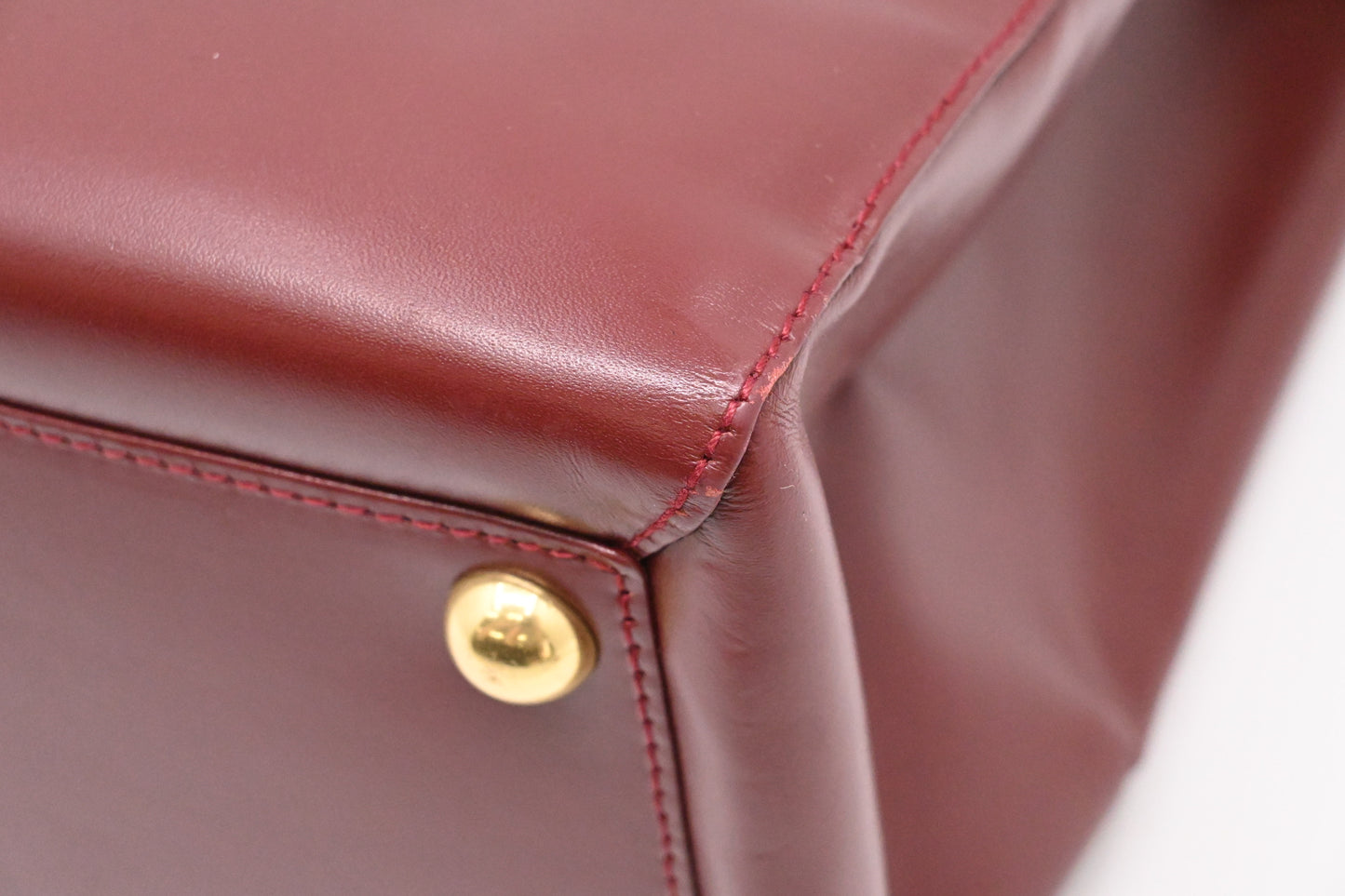 Cartier Tote Bag in Burgundy Leather