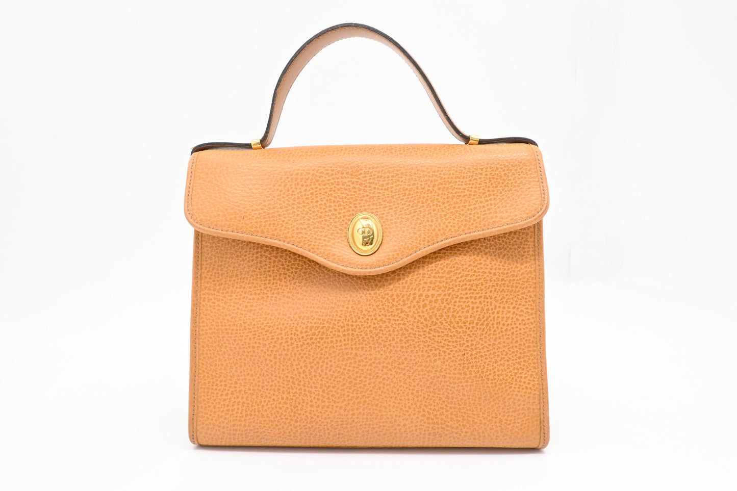 Dior Top Handle Bag in Brown Leather