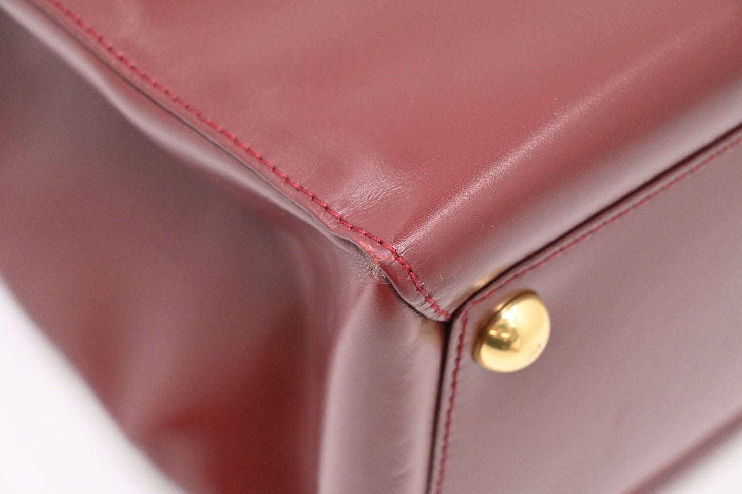 Cartier Tote Bag in Burgundy Leather