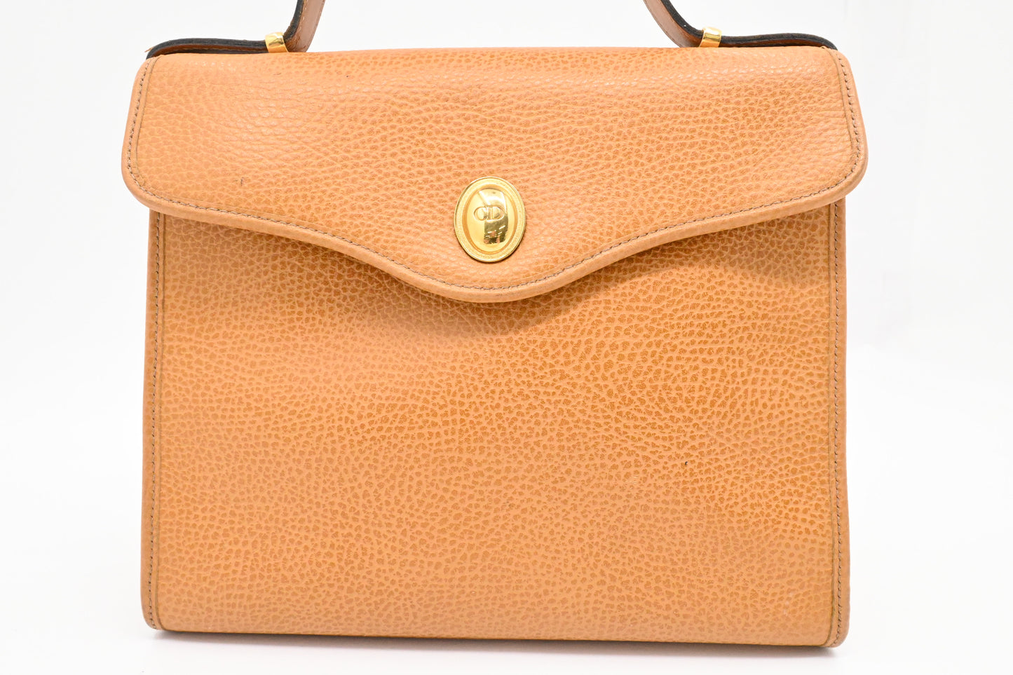 Dior Top Handle Bag in Brown Leather