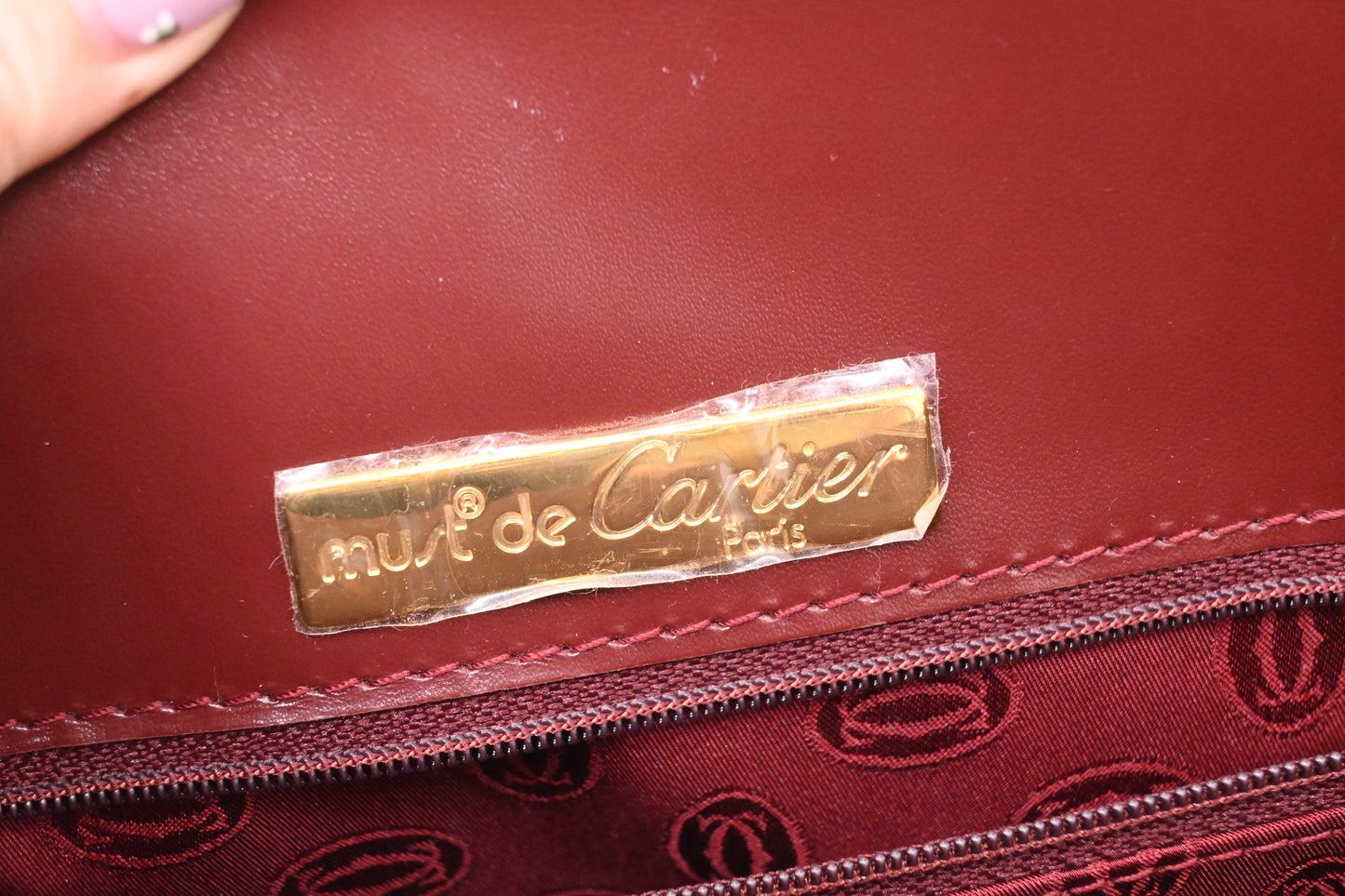 Cartier Tote Bag in Burgundy Leather