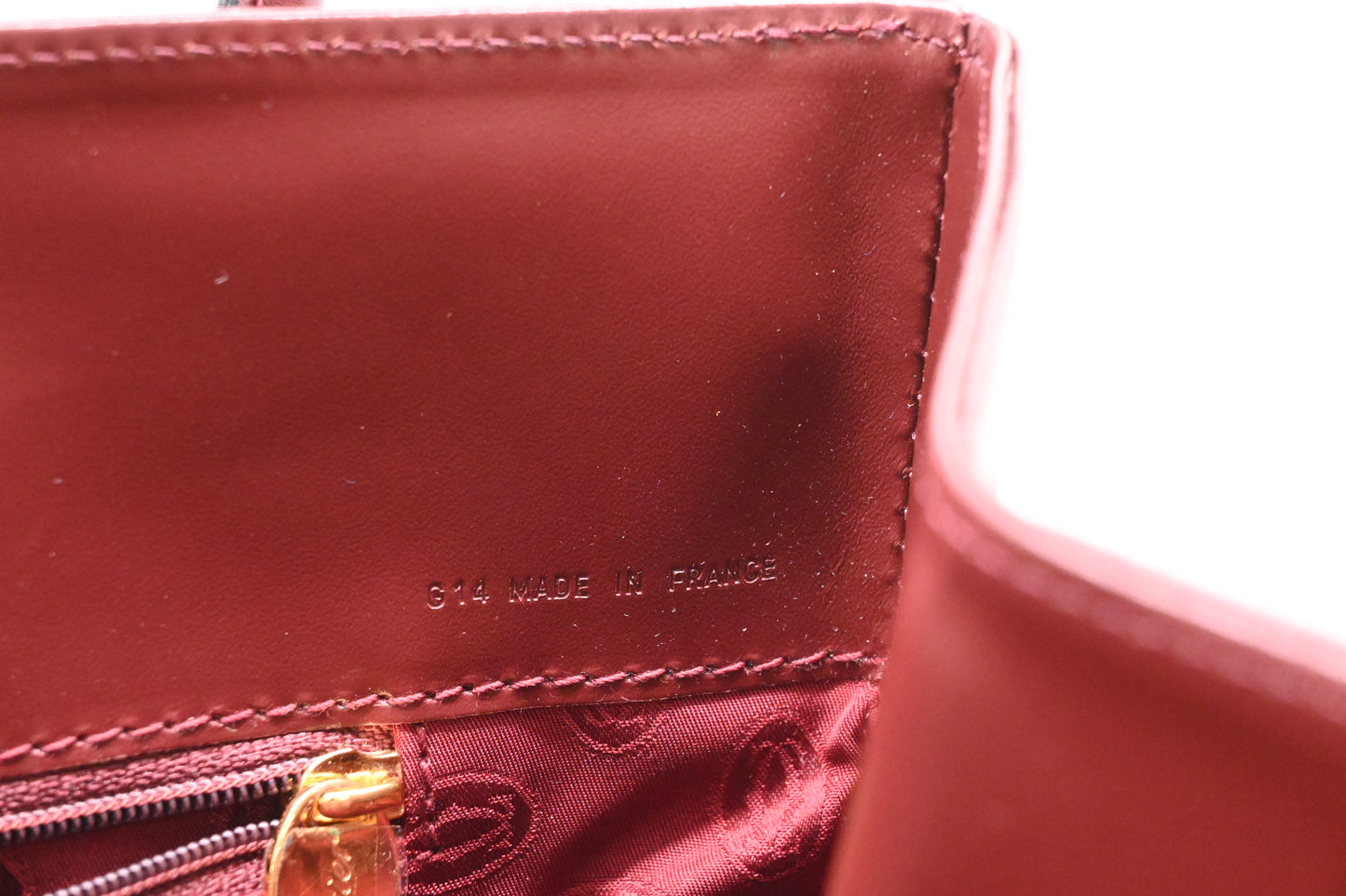 Cartier Tote Bag in Burgundy Leather