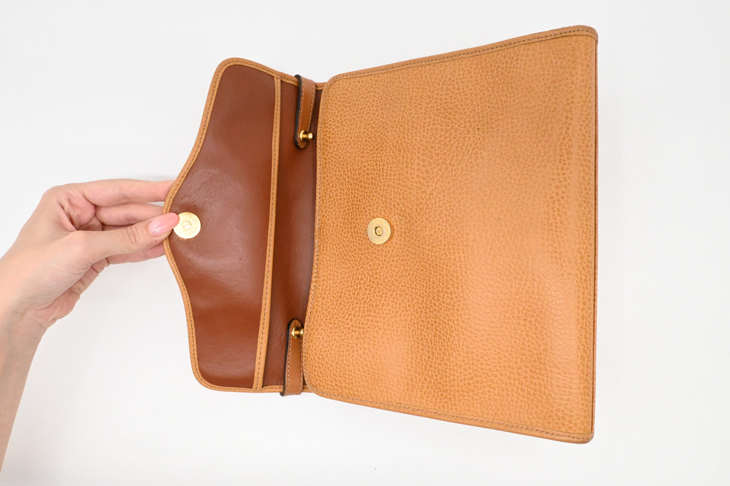 Dior Top Handle Bag in Brown Leather