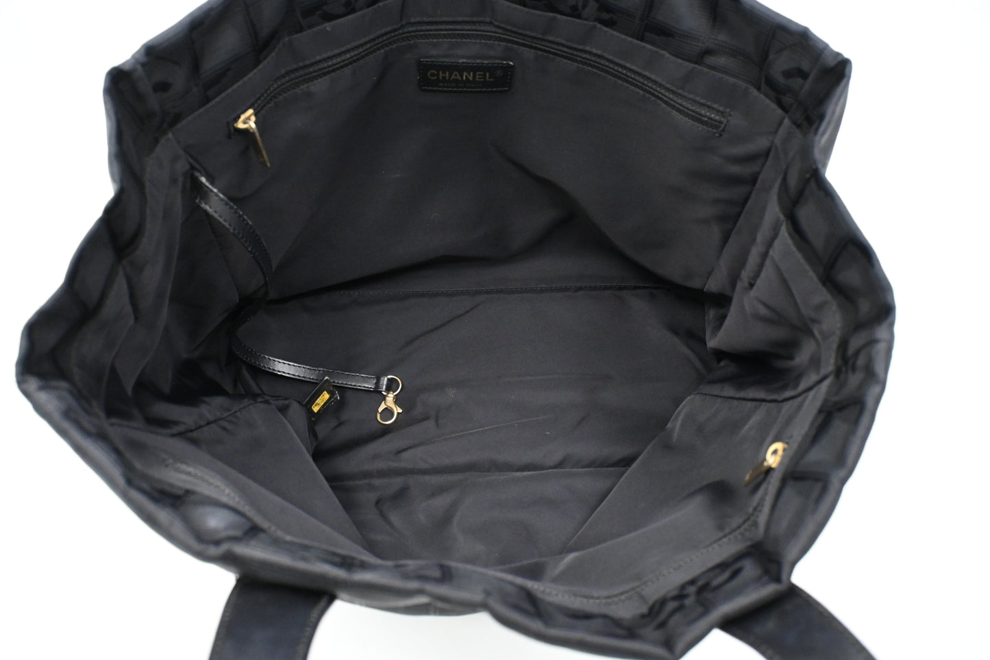 Chanel New Travel Line Tote in Black Canvas