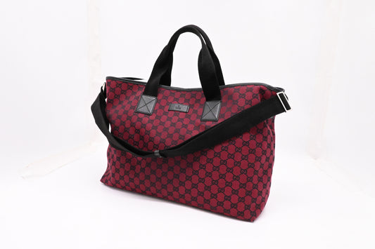 Gucci Crossbody Tote in Burgundy GG Canvas