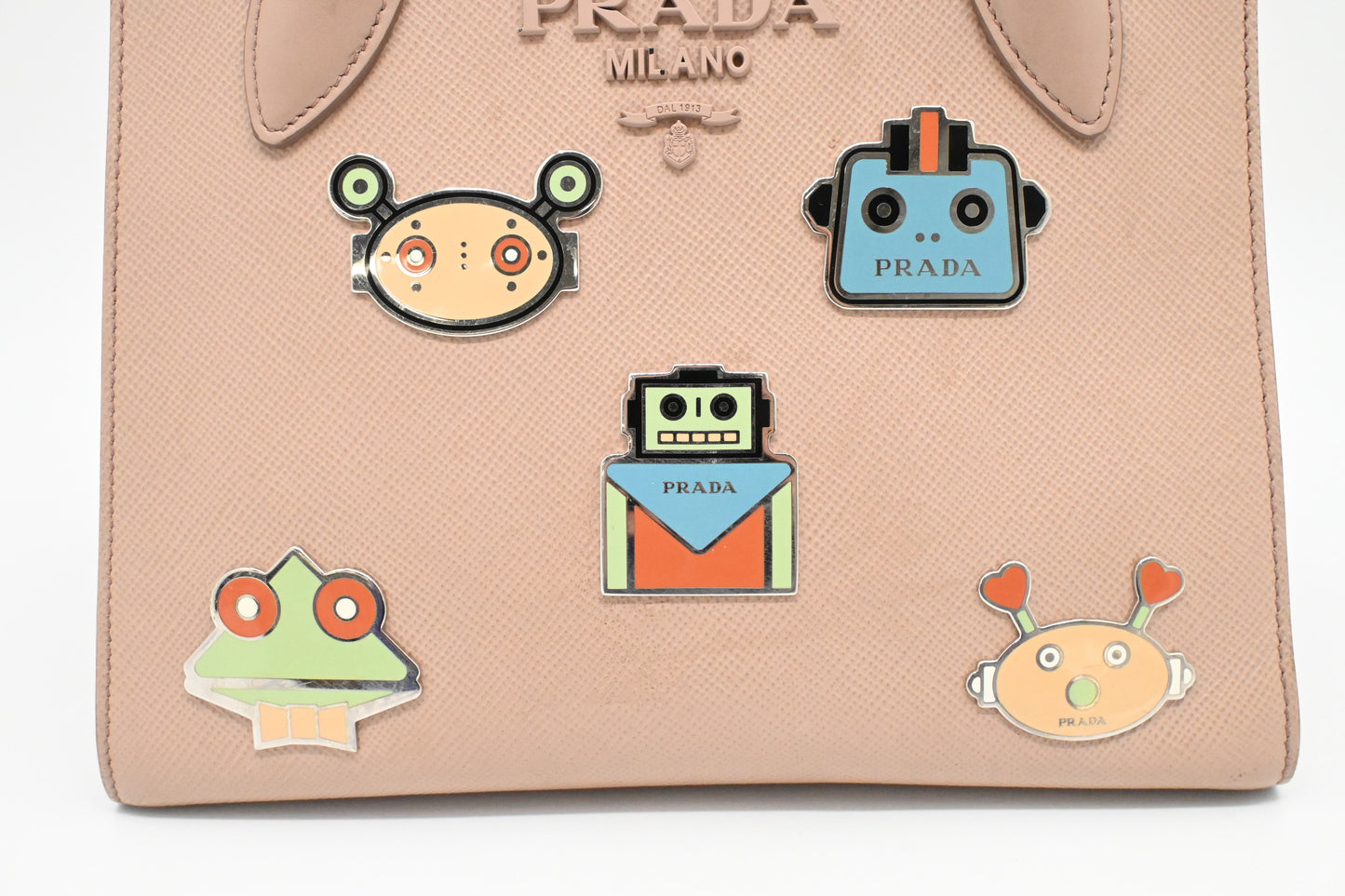 Prada Monochrome Robot 2way Bag in Pink Saffiano Leather