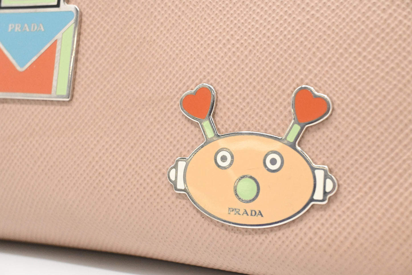 Prada Monochrome Robot 2way Bag in Pink Saffiano Leather