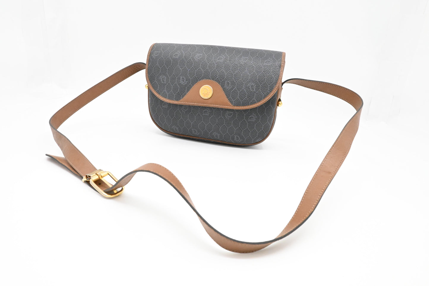 Dior Shoulder Bag in Grey Honeycomb Canvas