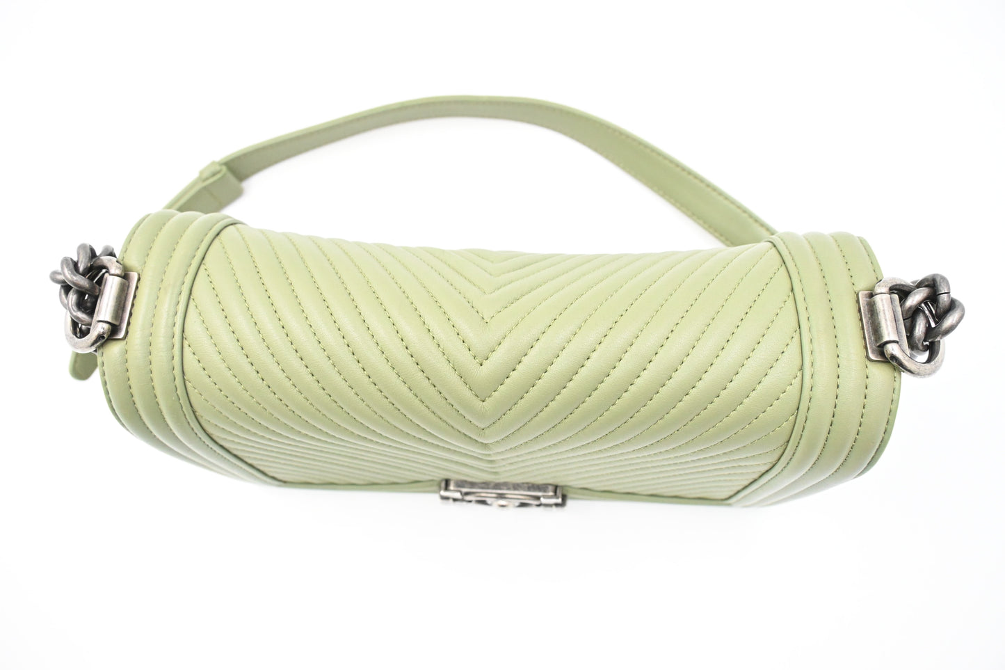 Chanel New Medium Boy in Light Green Leather