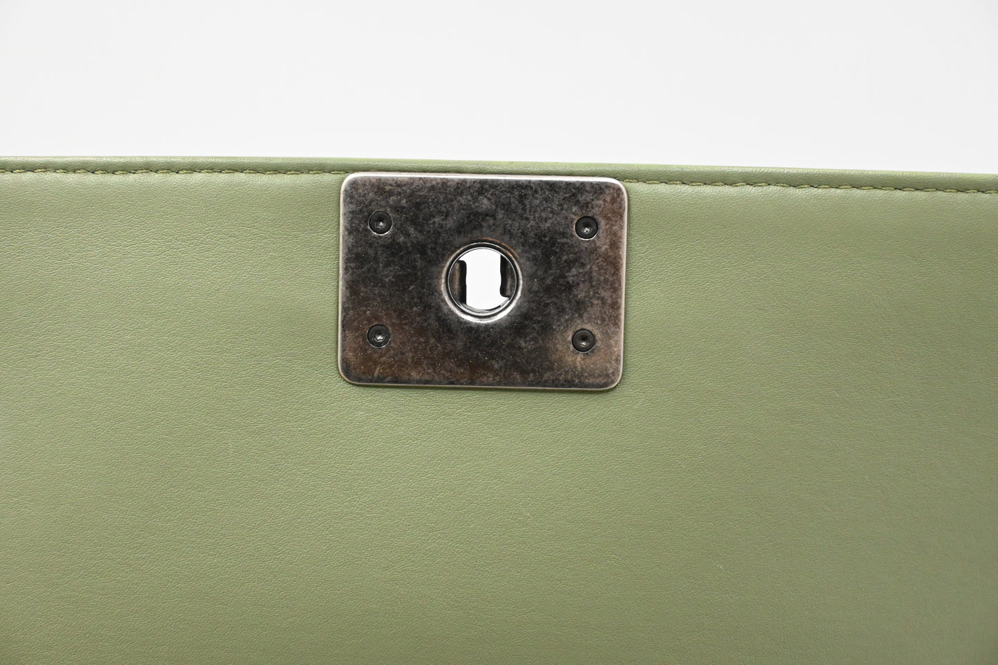 Chanel New Medium Boy in Light Green Leather