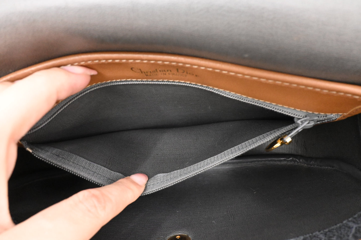 Dior Shoulder Bag in Grey Honeycomb Canvas
