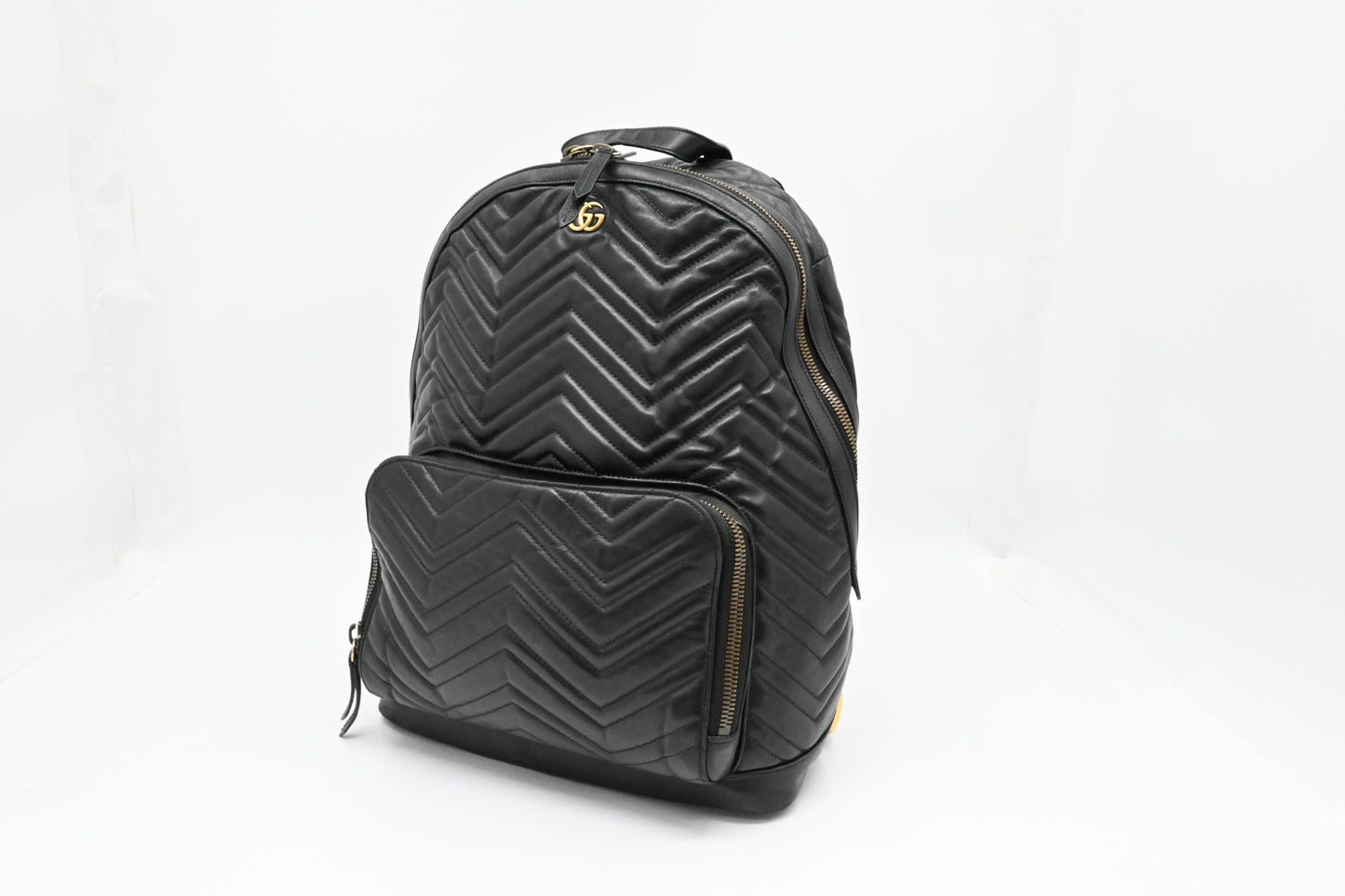 Gucci GG Marmont Backpack in Black Leather