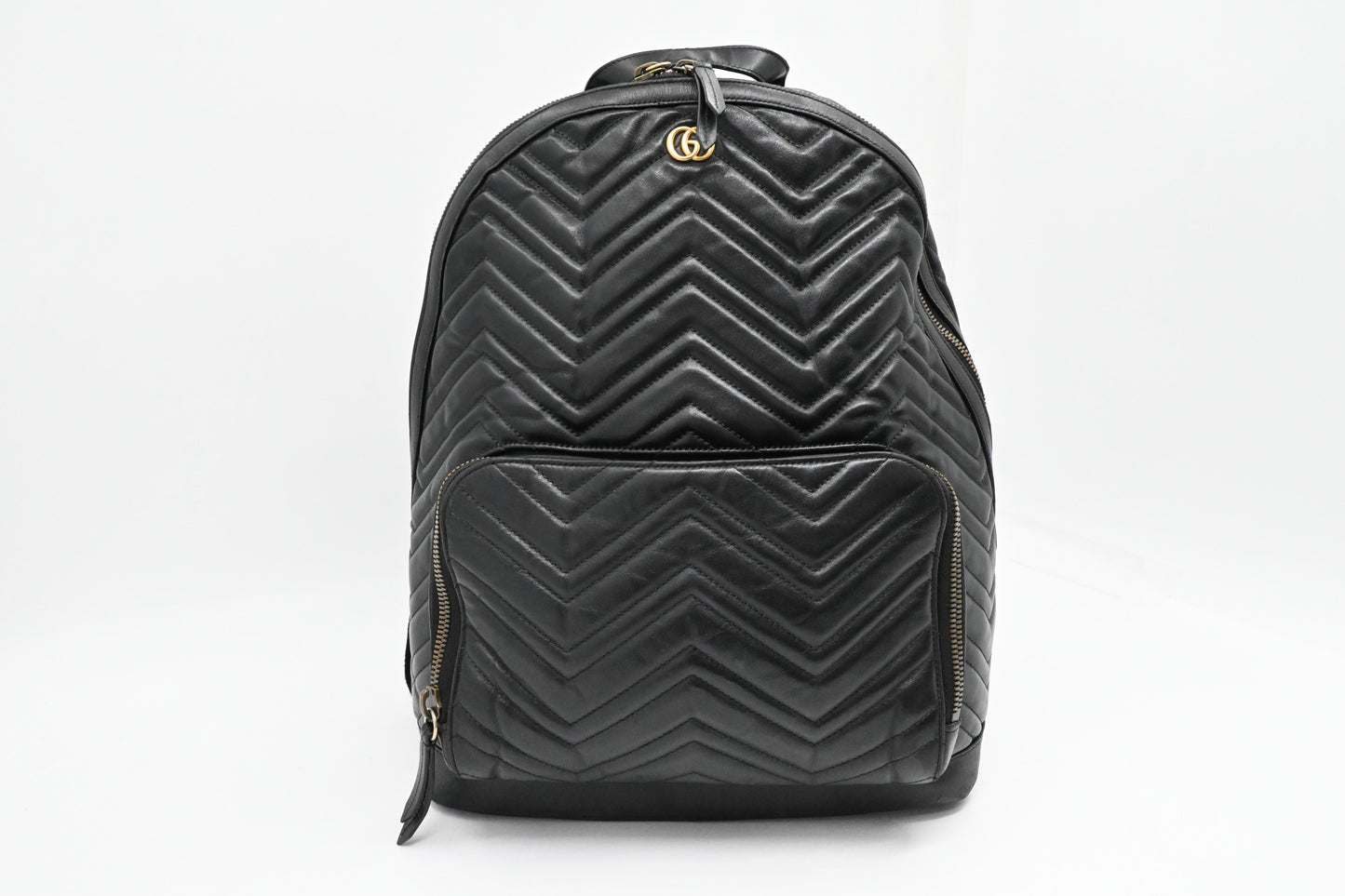 Gucci GG Marmont Backpack in Black Leather