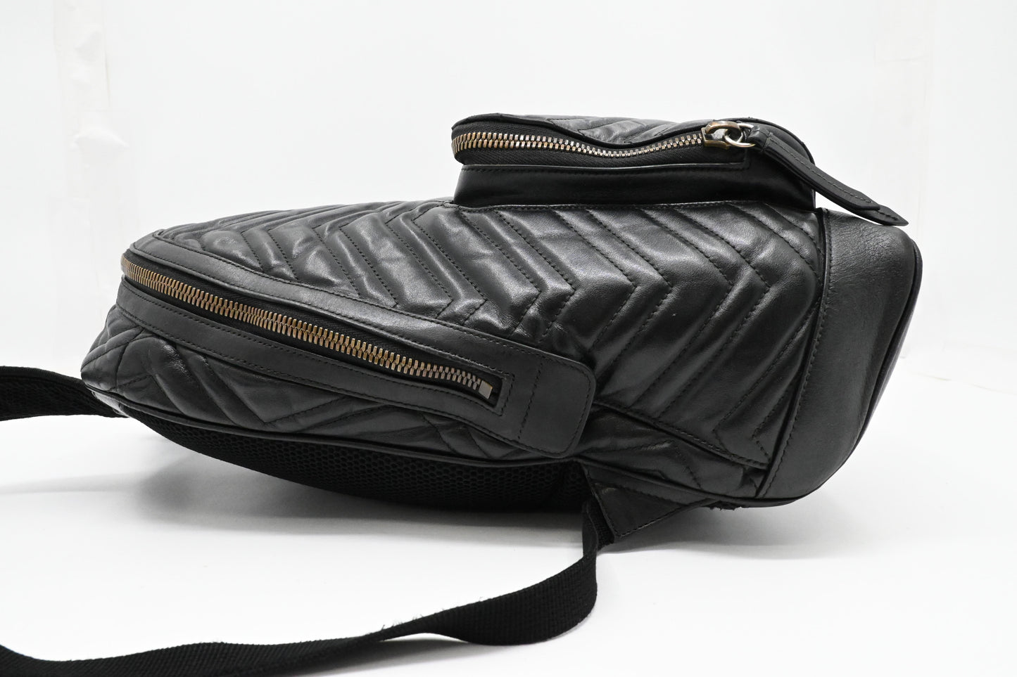 Gucci GG Marmont Backpack in Black Leather