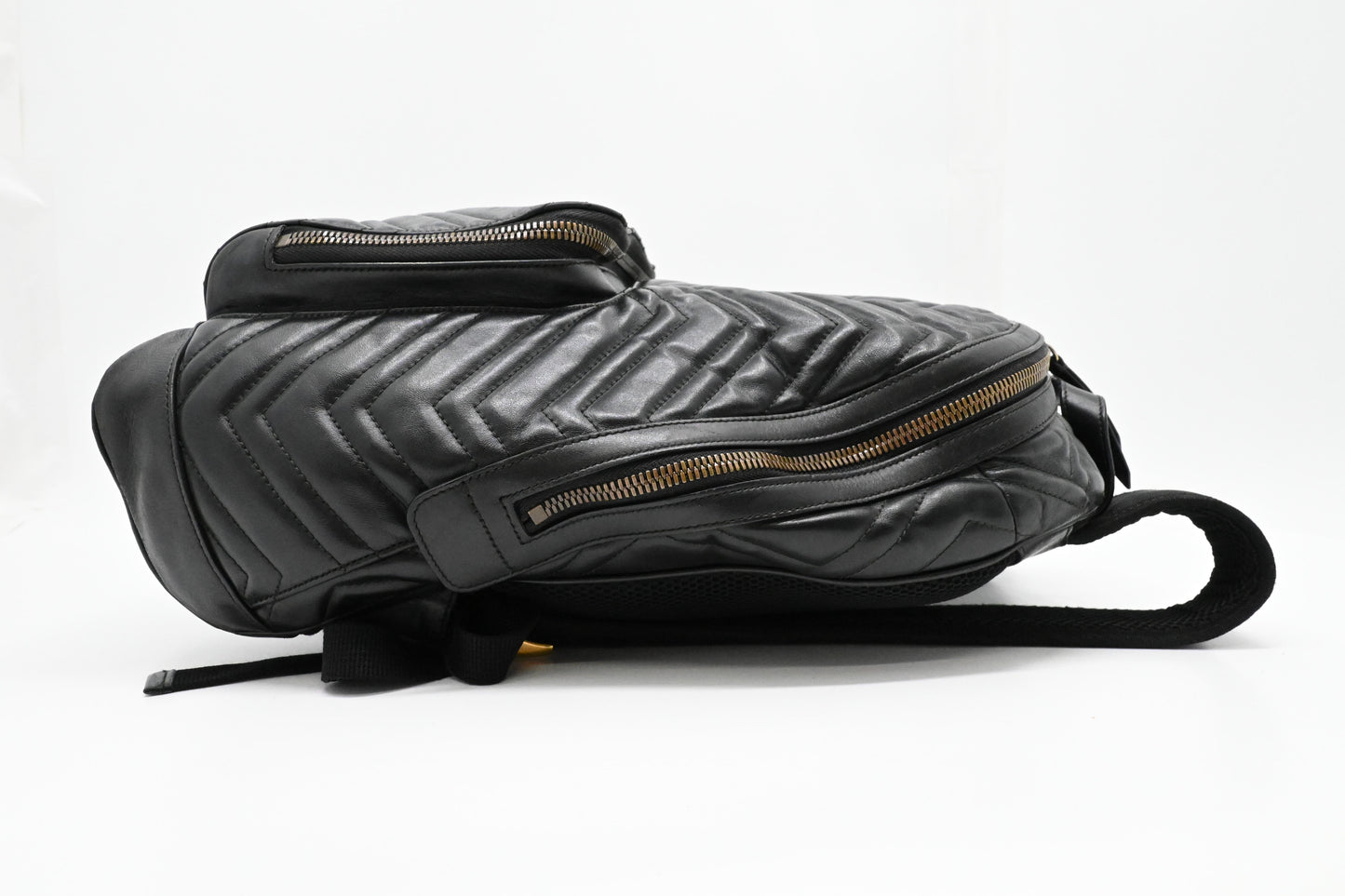 Gucci GG Marmont Backpack in Black Leather