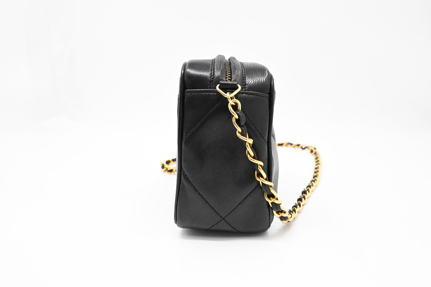 Chanel Chain Shoulder Bag in Black Leather