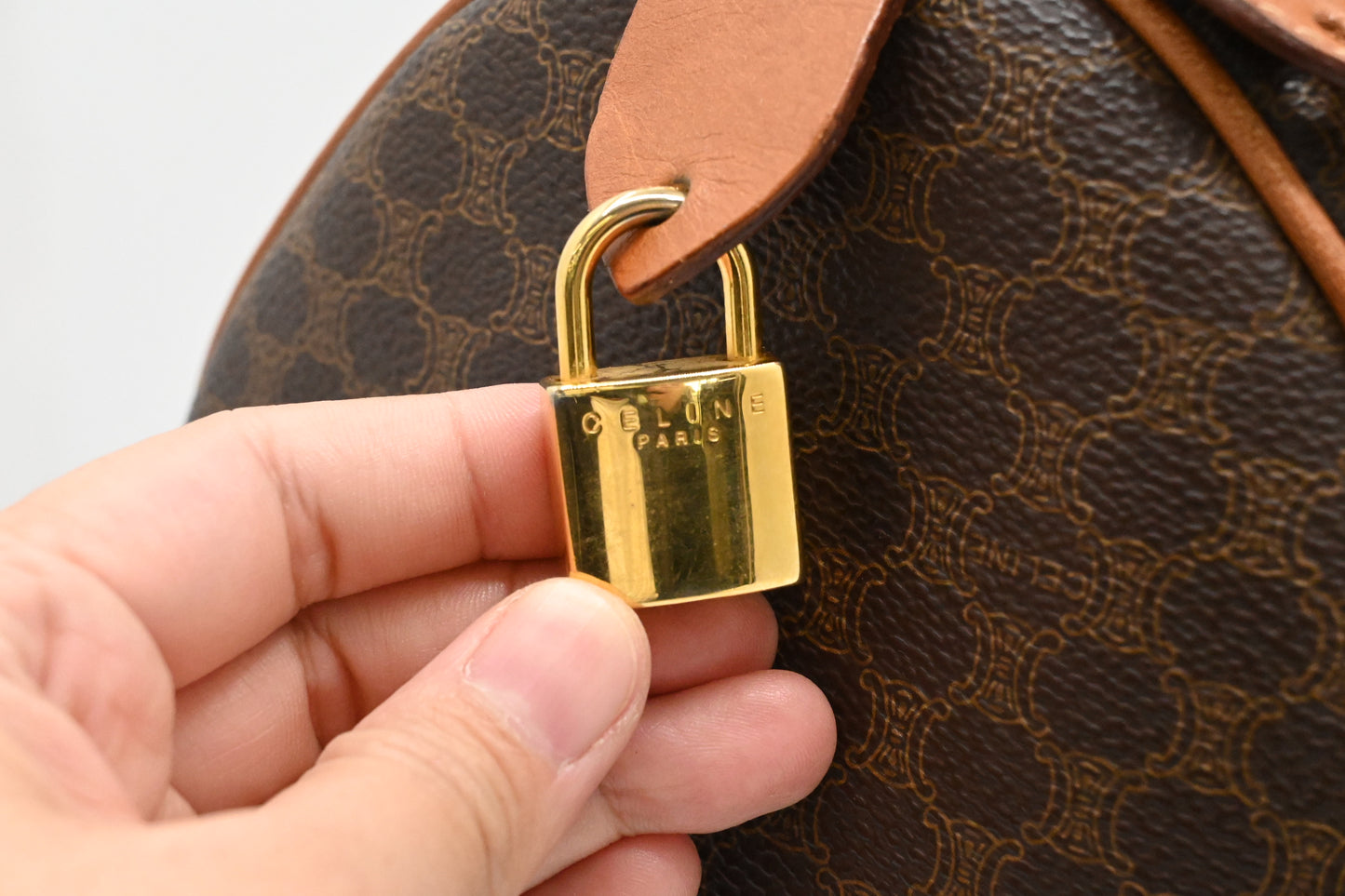 Celine Travel Bag in Brown Macadam Coated Canvas