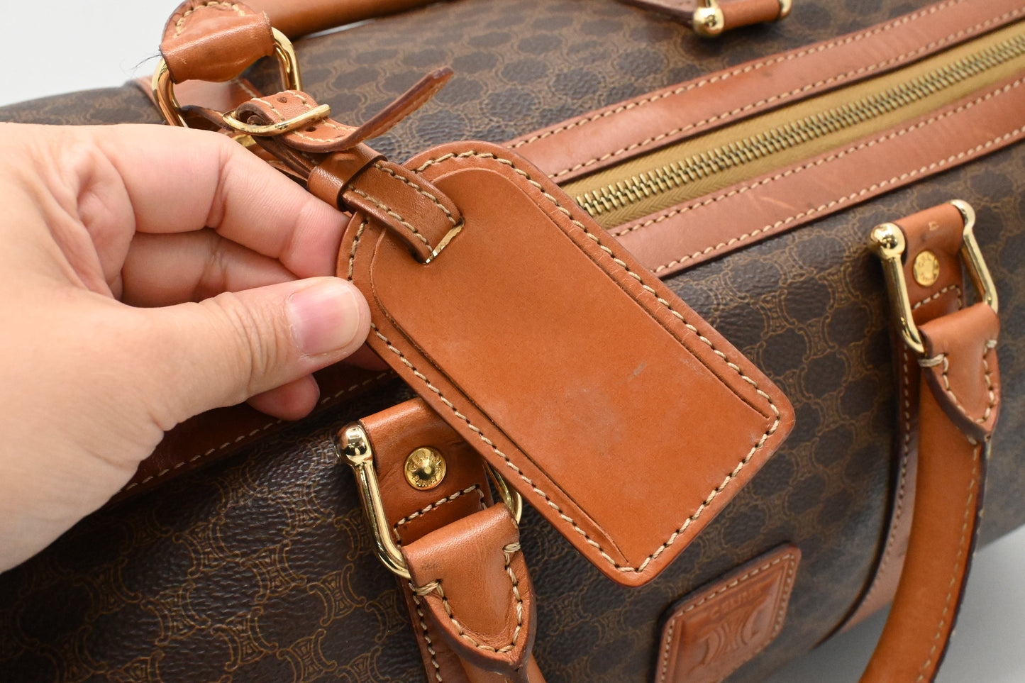 Celine Travel Bag in Brown Macadam Coated Canvas