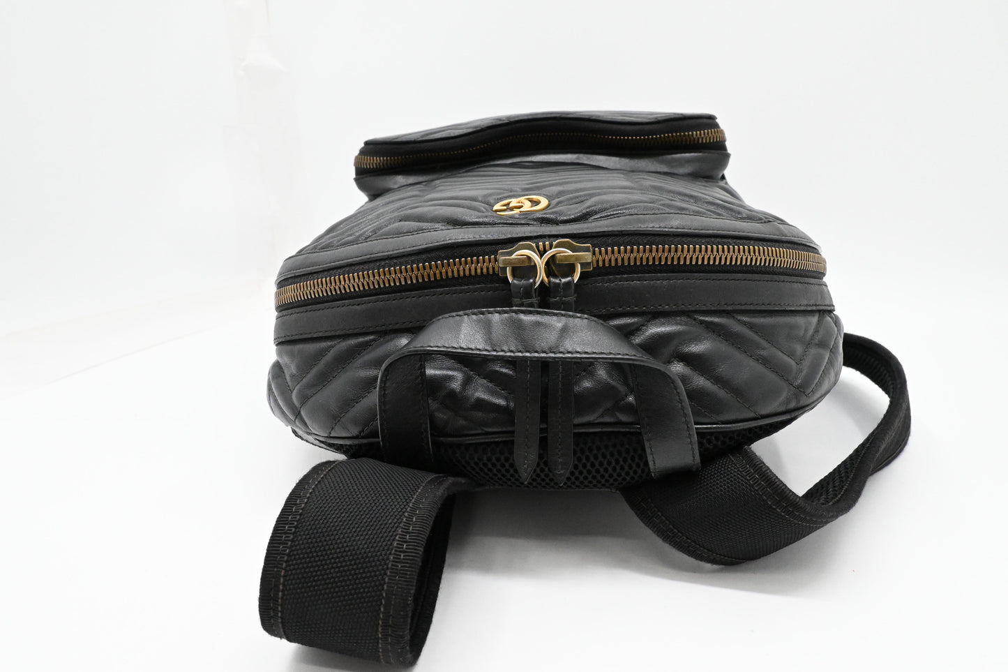 Gucci GG Marmont Backpack in Black Leather