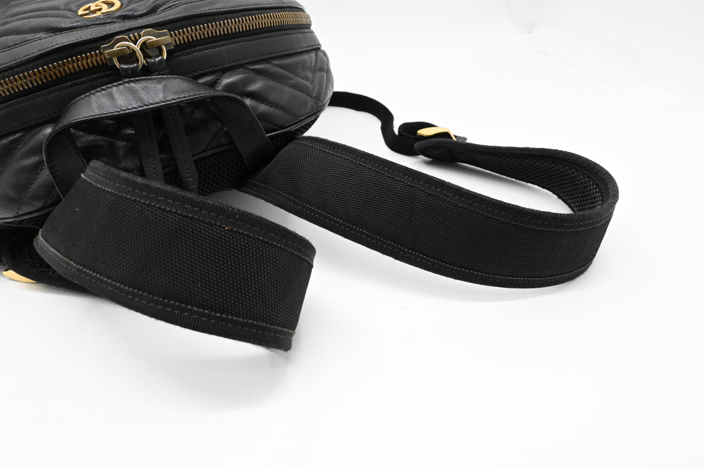 Gucci GG Marmont Backpack in Black Leather