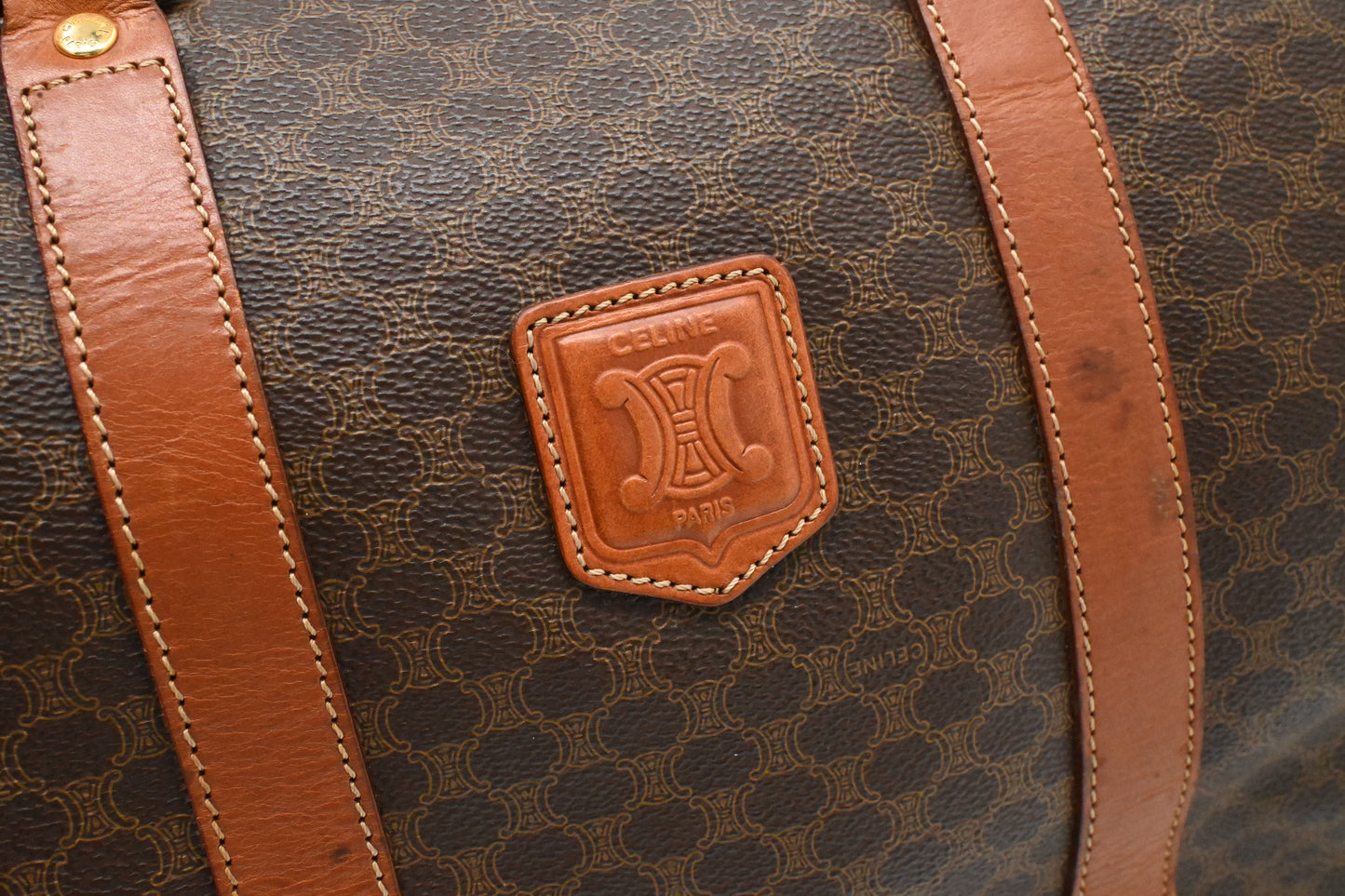 Celine Travel Bag in Brown Macadam Coated Canvas