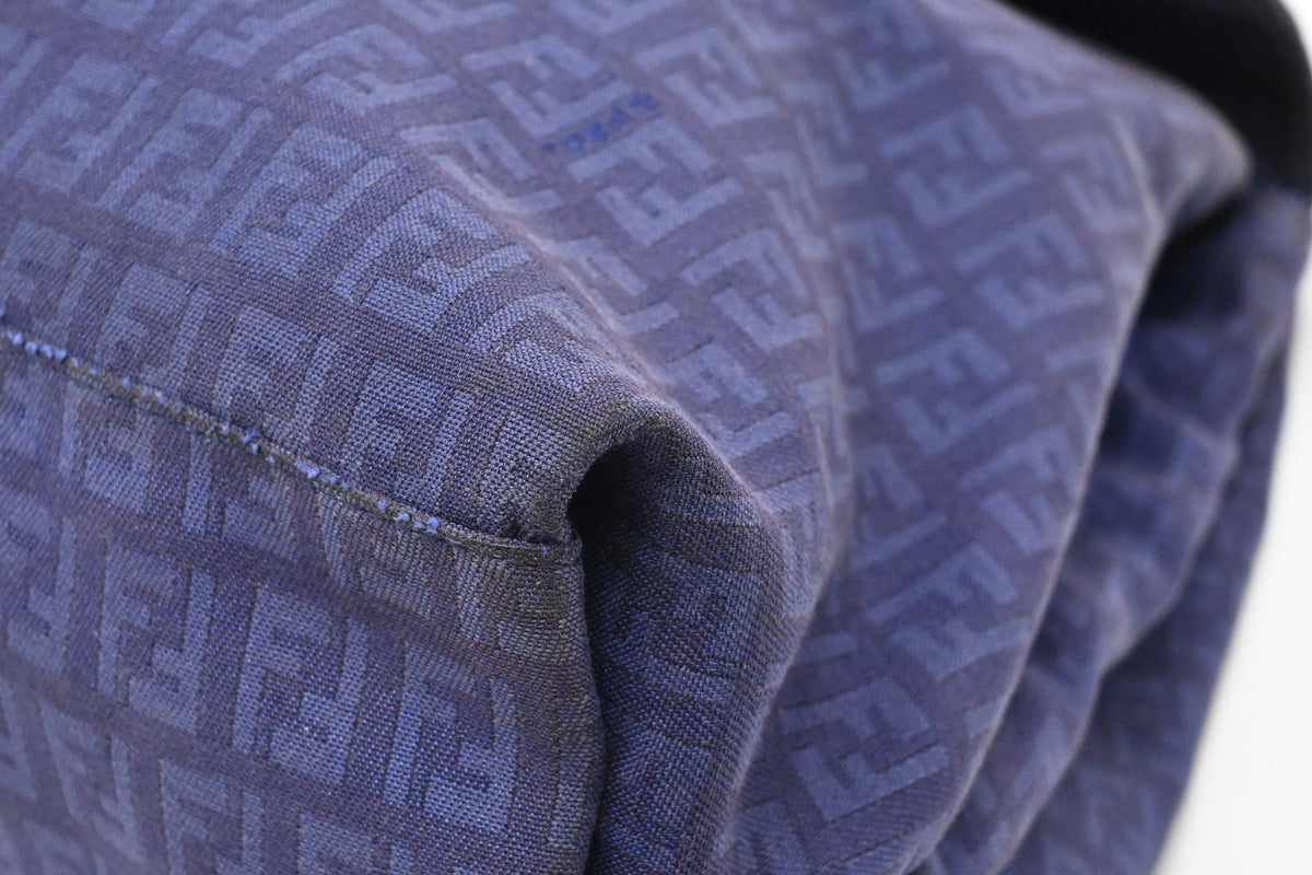 Fendi Shoulder Bag in Blue Zuccino Canvas