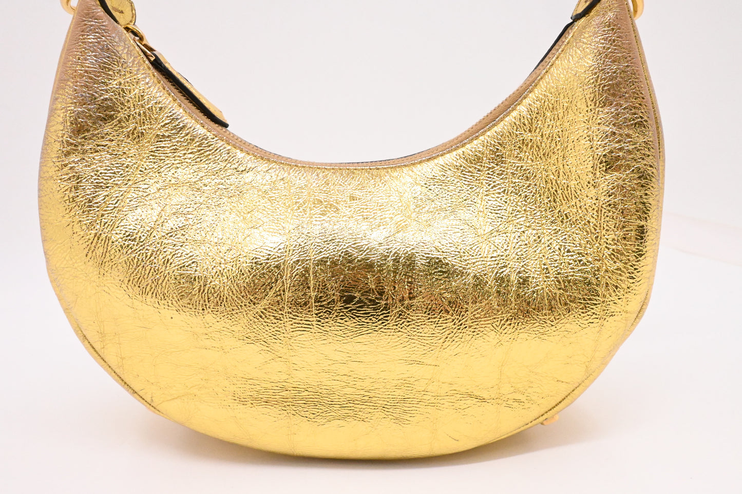 Fendi Small Fendigraphy in Gold Leather