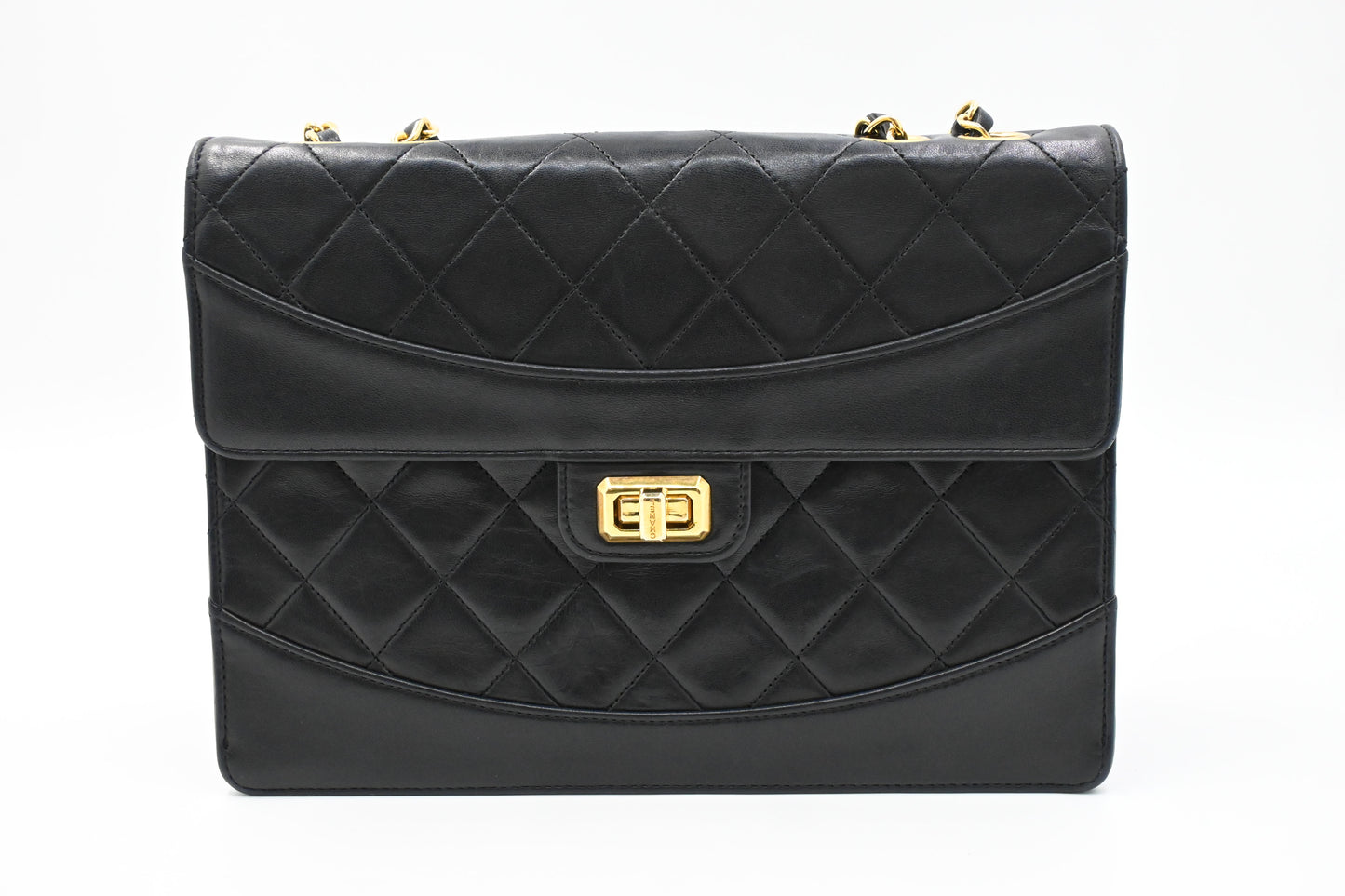 Chanel Trapezoid Flap in Black Matelassé Leather