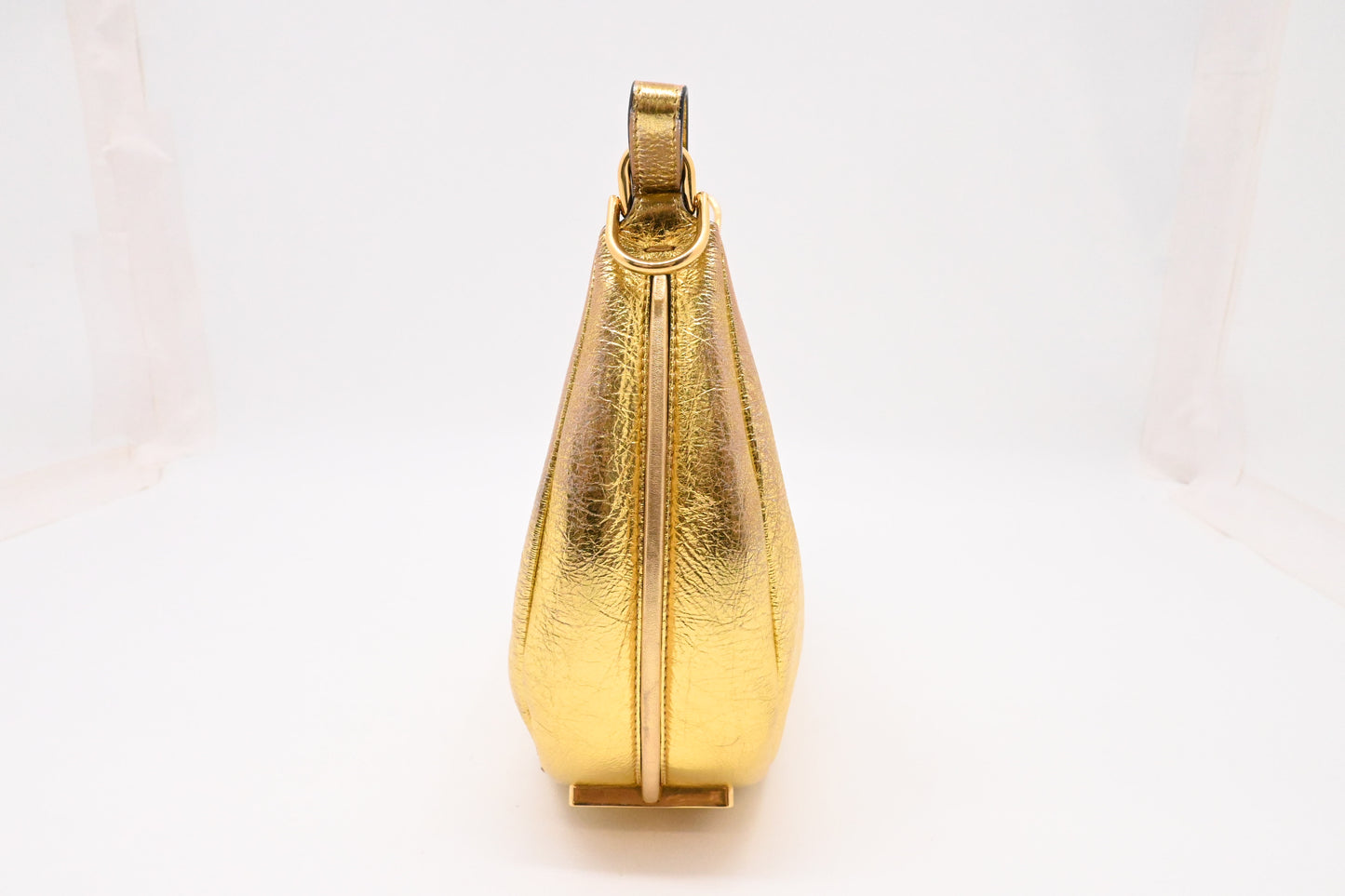 Fendi Small Fendigraphy in Gold Leather