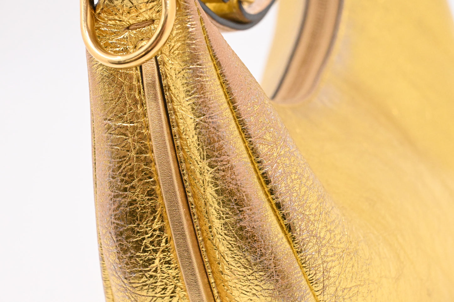 Fendi Small Fendigraphy in Gold Leather