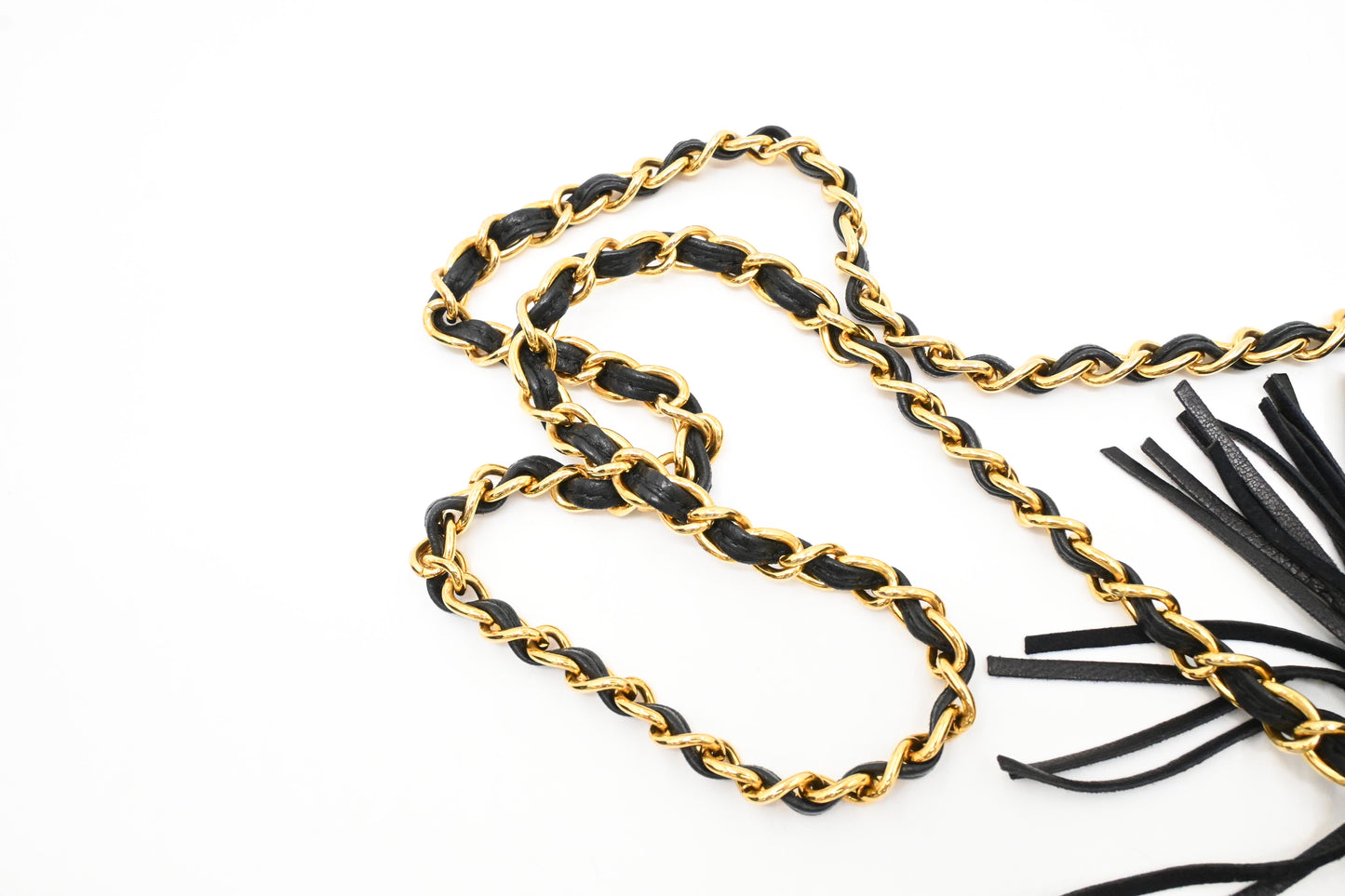 Chanel Chain Shoulder Bag in Black Leather