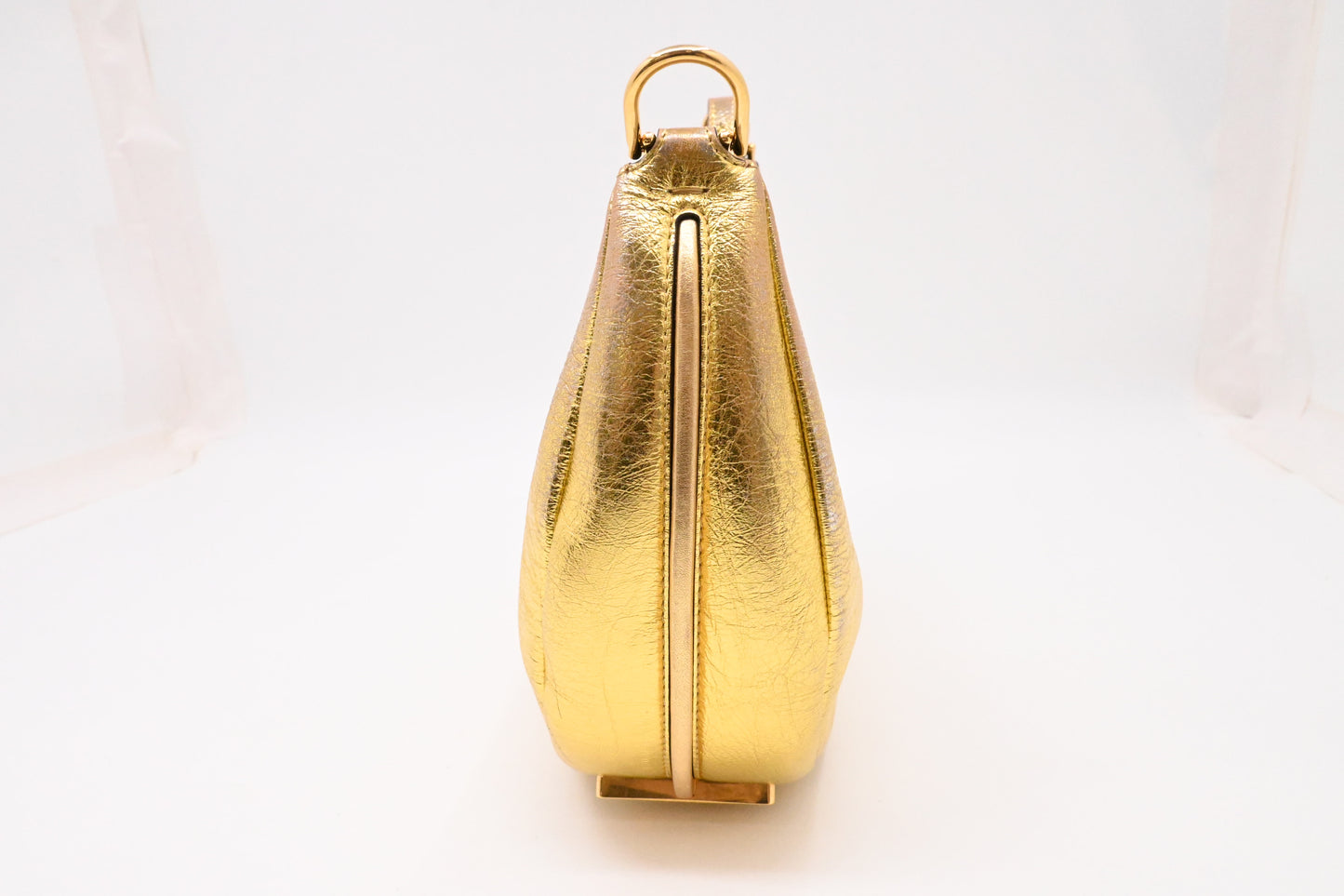 Fendi Small Fendigraphy in Gold Leather