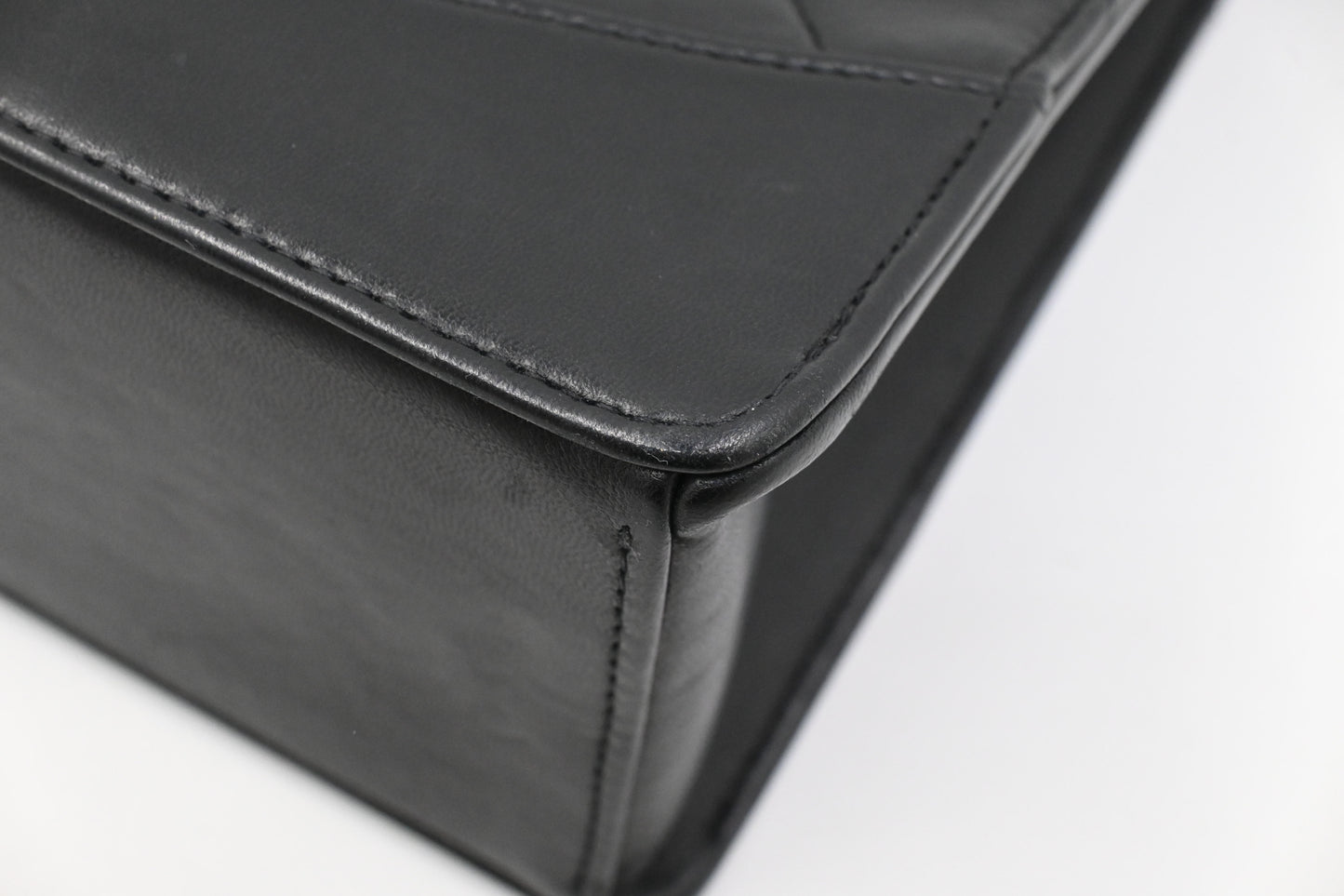Chanel Trapezoid Flap in Black Matelassé Leather