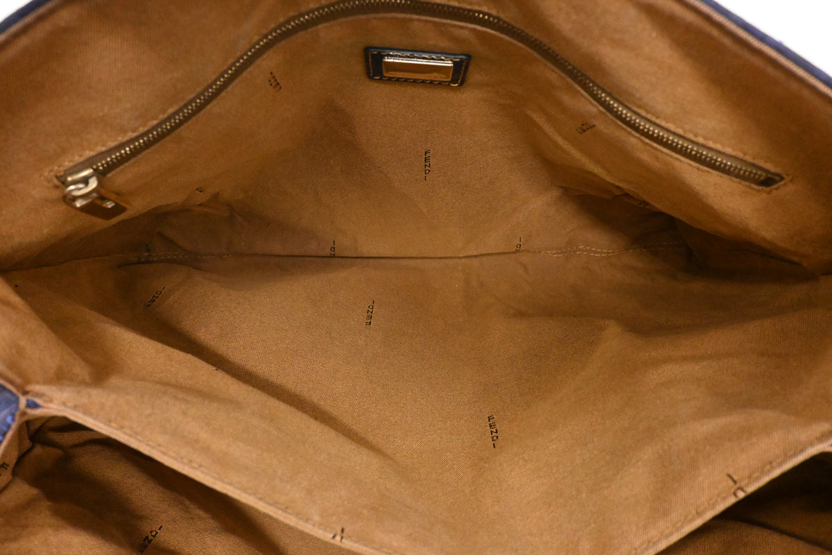 Fendi Shoulder Bag in Blue Zuccino Canvas