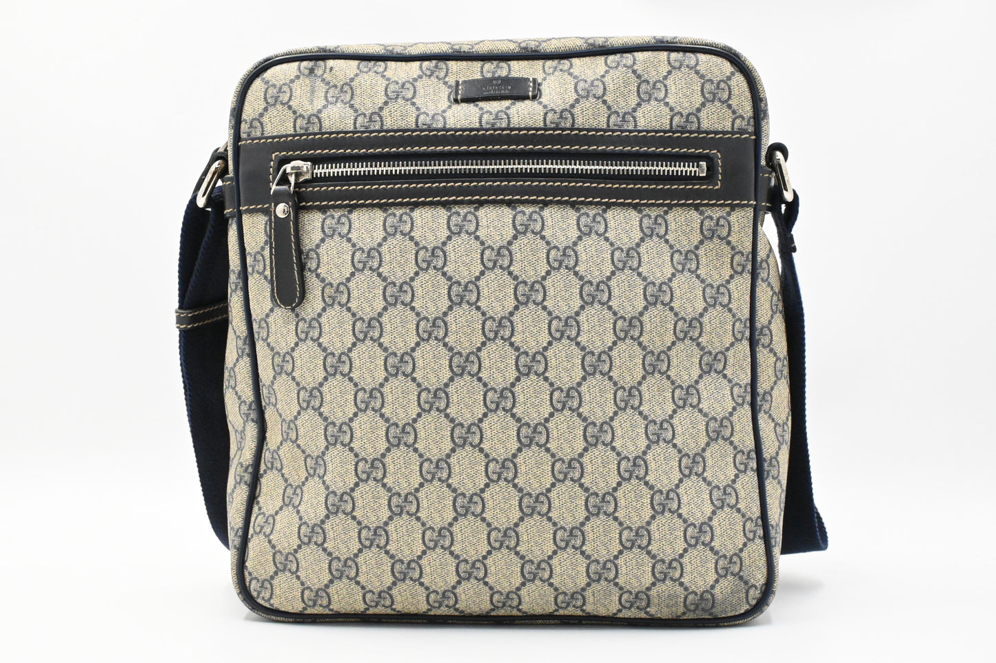 Gucci Crossbody Bag in Navy Blue GG Supreme Canvas