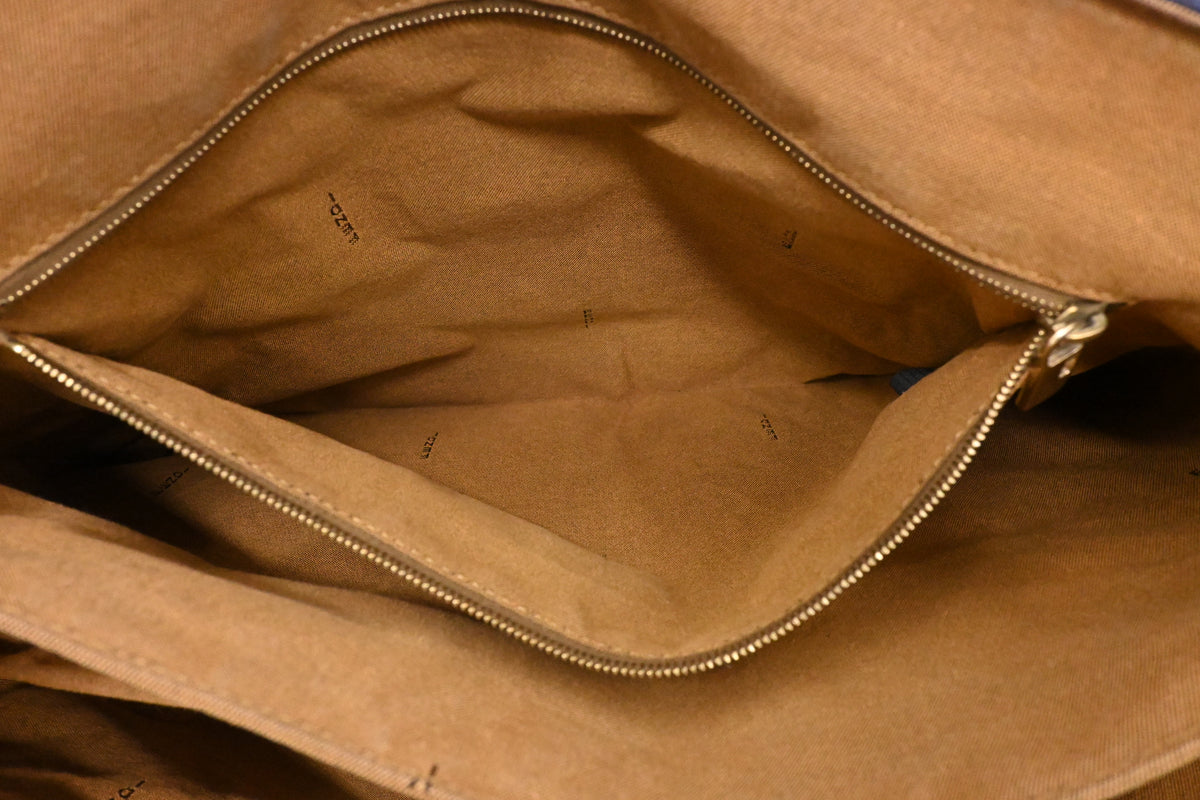Fendi Shoulder Bag in Blue Zuccino Canvas