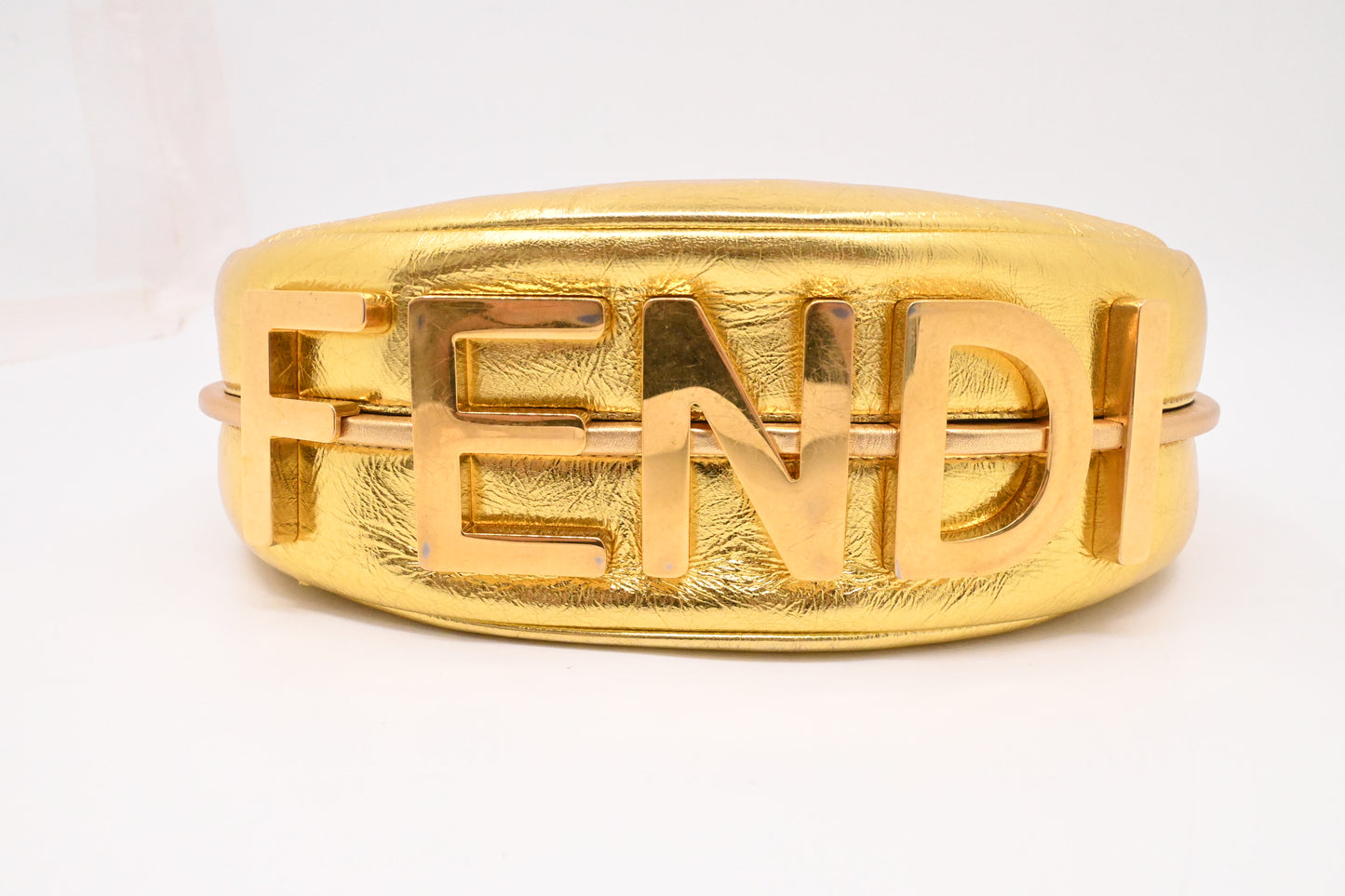 Fendi Small Fendigraphy in Gold Leather