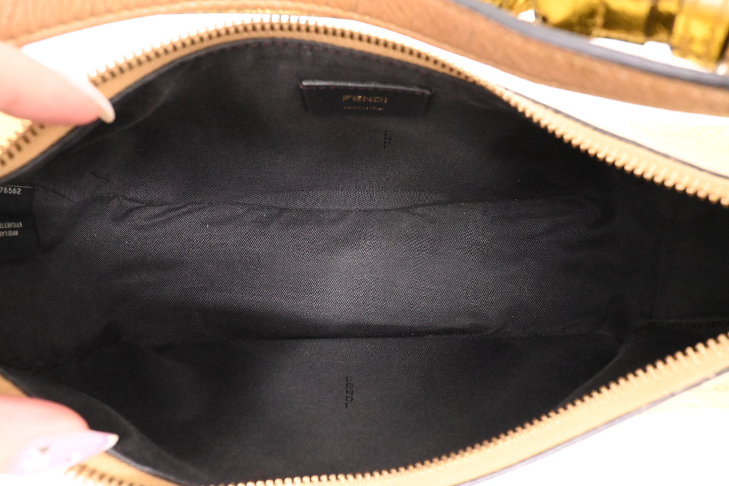 Fendi Small Fendigraphy in Gold Leather